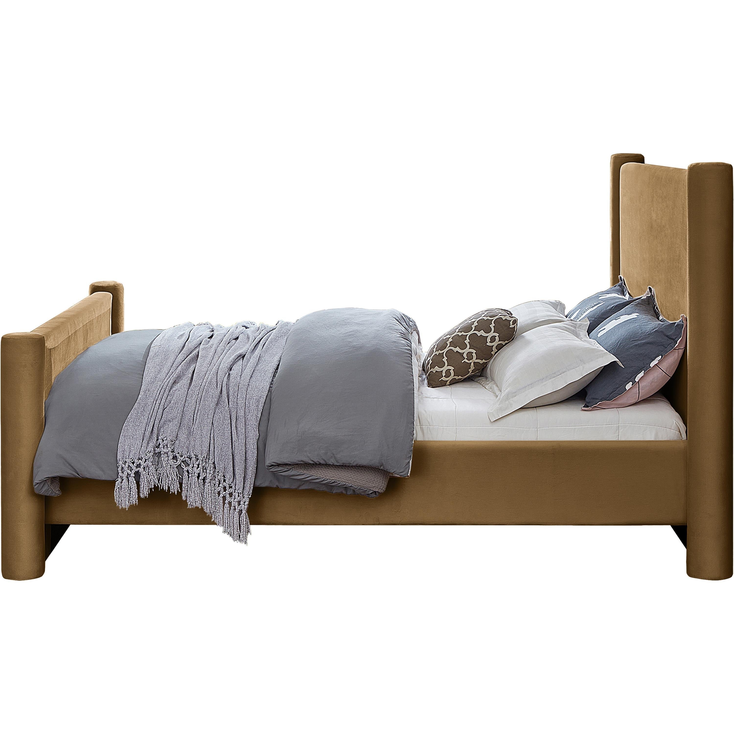 Meridian Elias Saddle Velvet King Bed