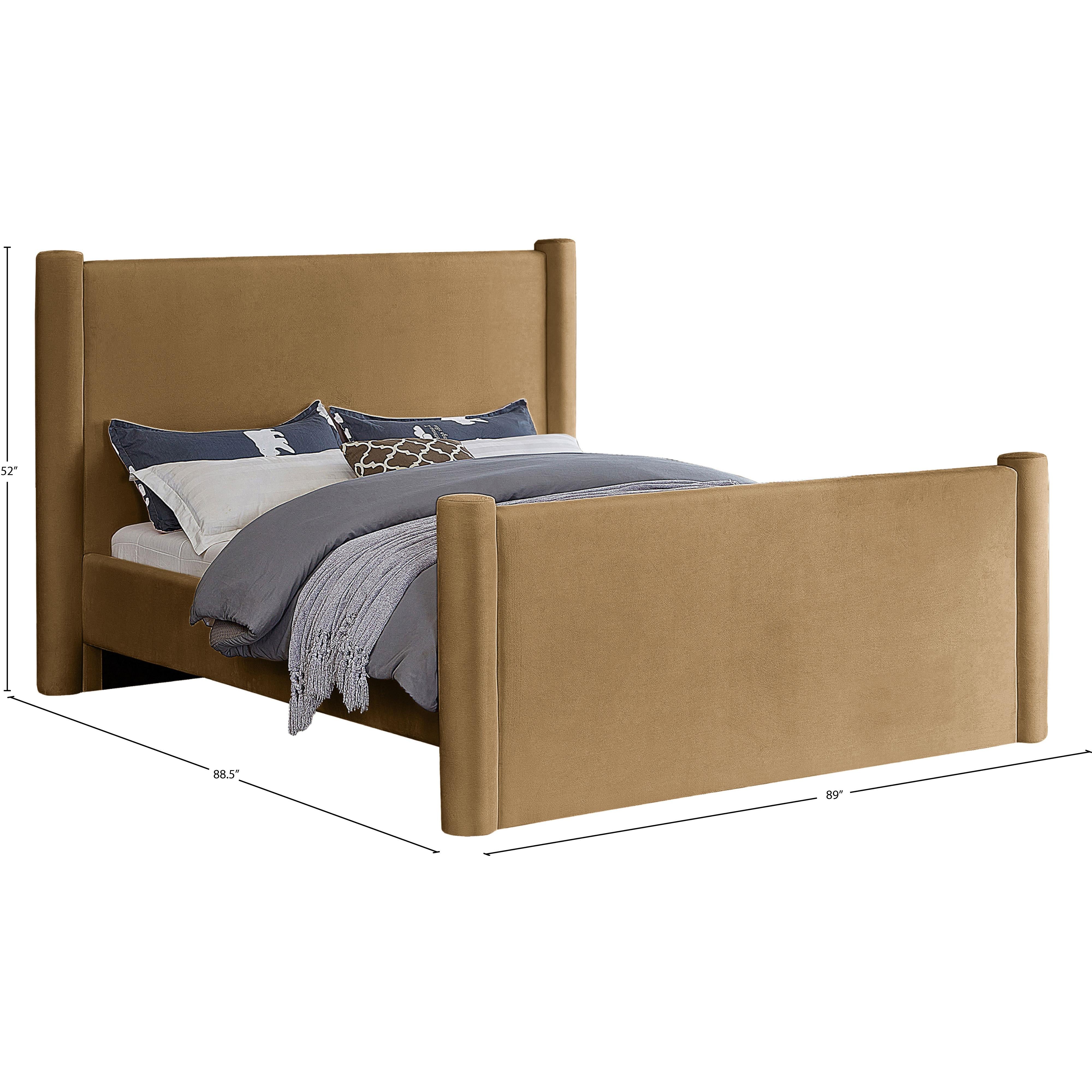 Meridian Elias Saddle Velvet King Bed