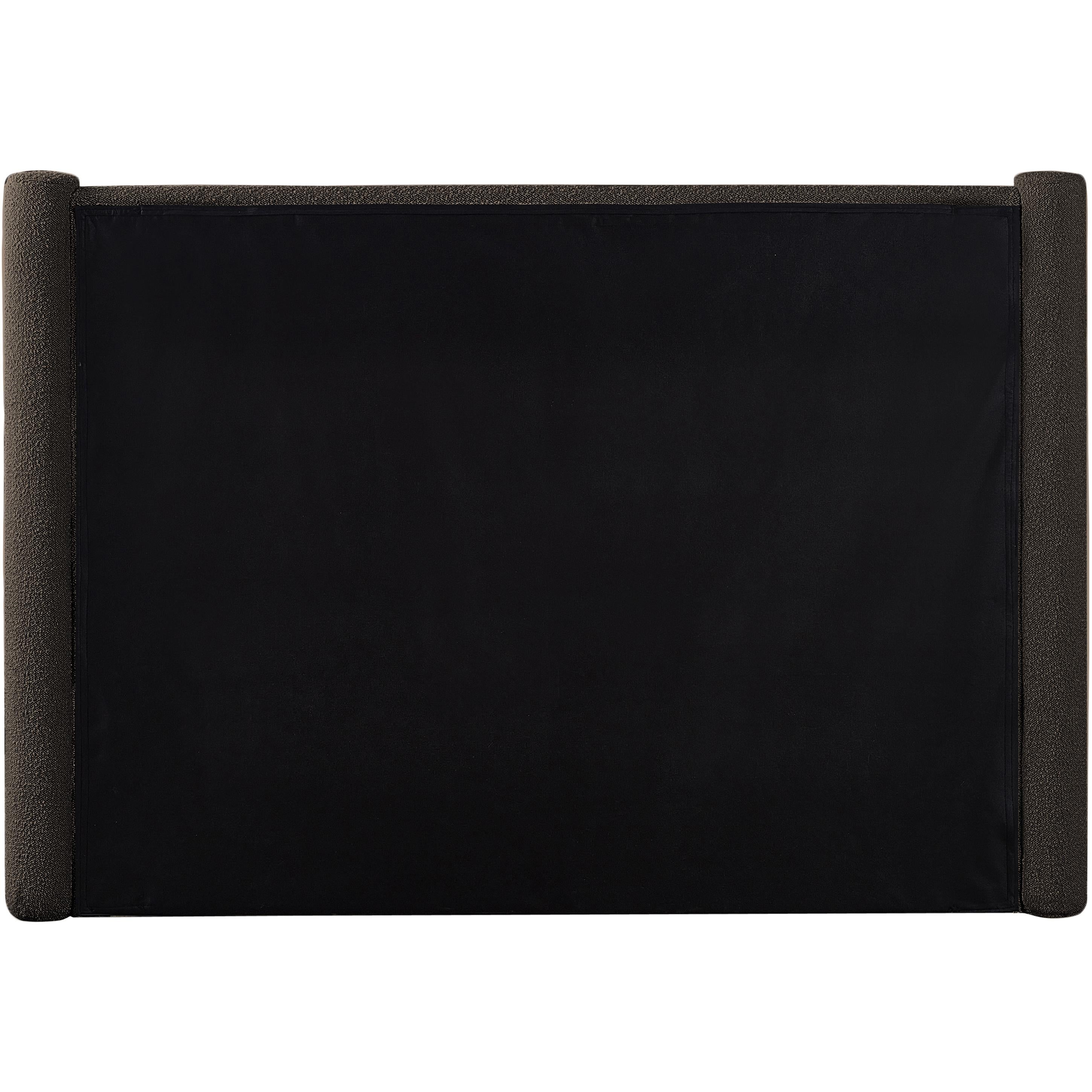 Meridian Elias Brown Boucle Fabric Full Bed