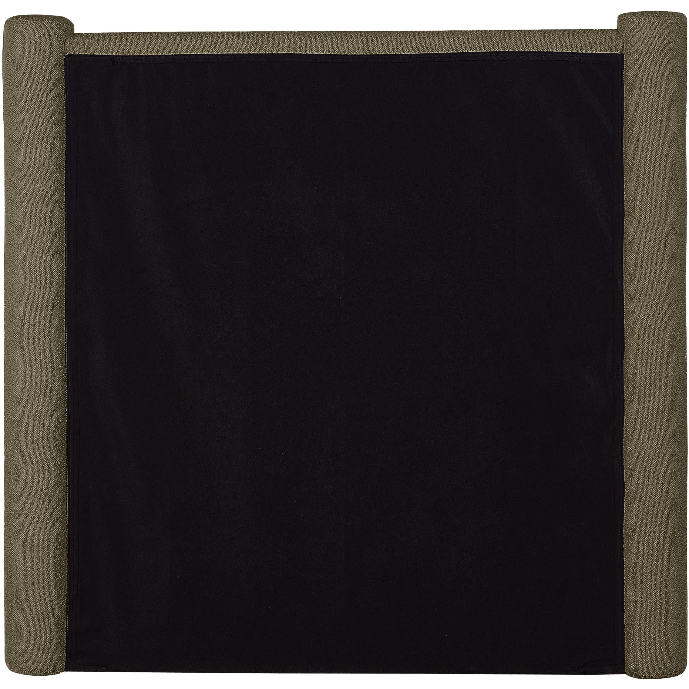 Meridian Elias Olive Green Boucle Fabric Twin Bed