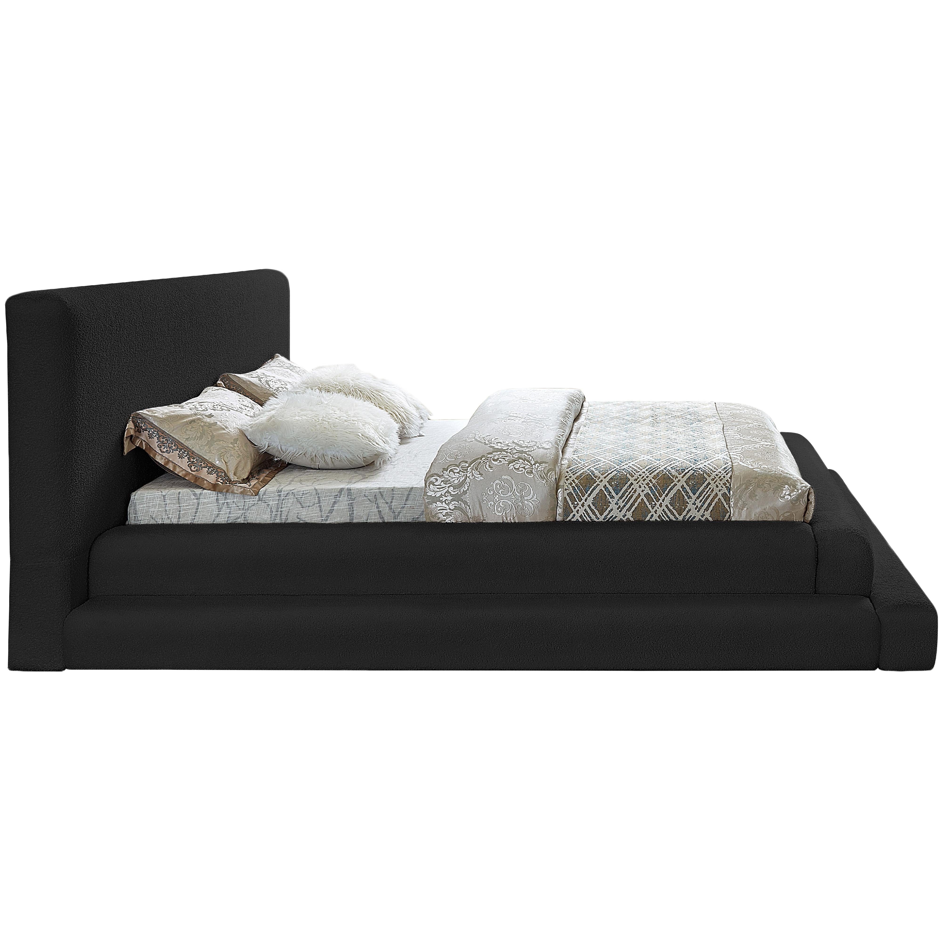 Meridian Dane Black Teddy Fabric Full Bed (3 Boxes)