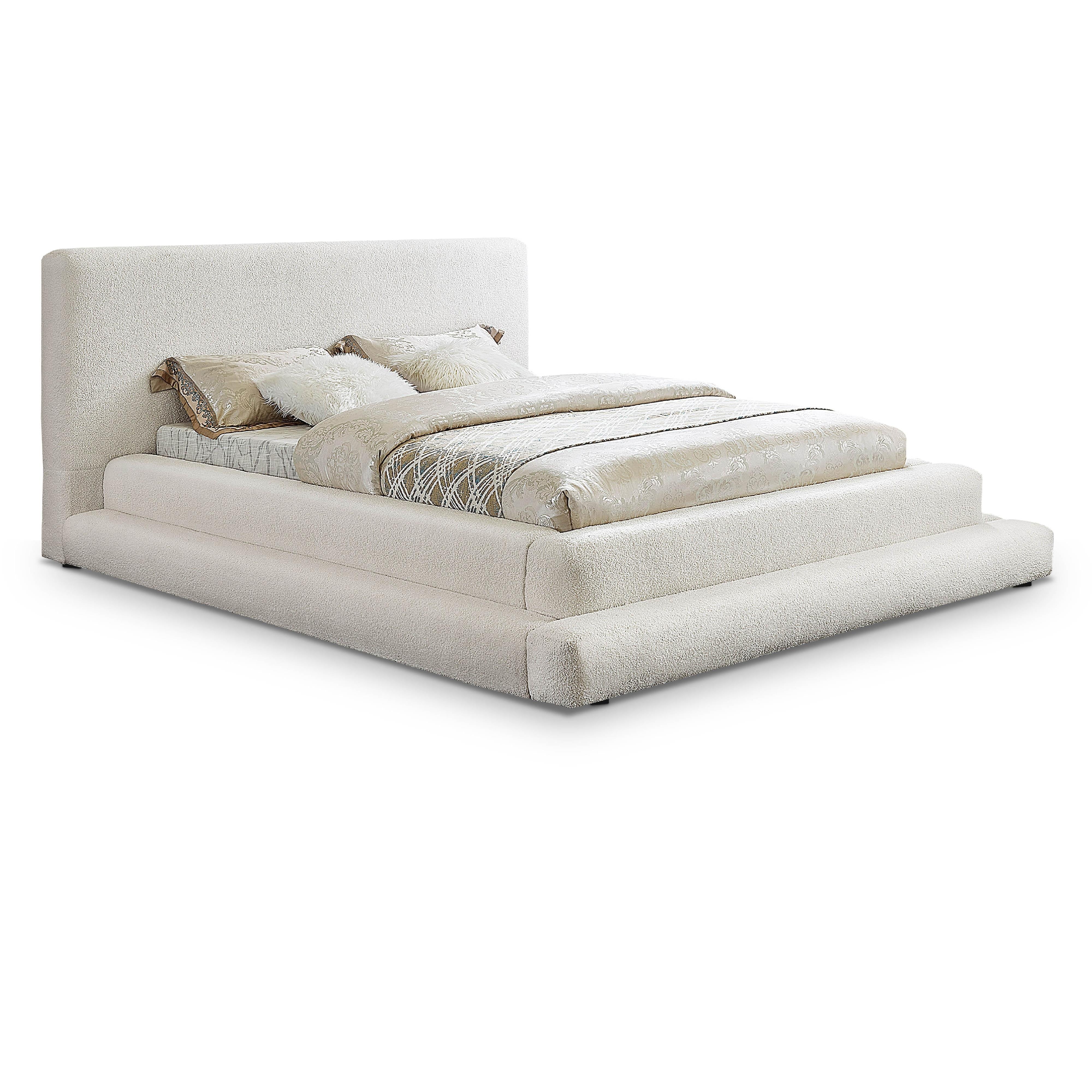 Meridian Dane Cream Teddy Fabric Full Bed (3 Boxes)