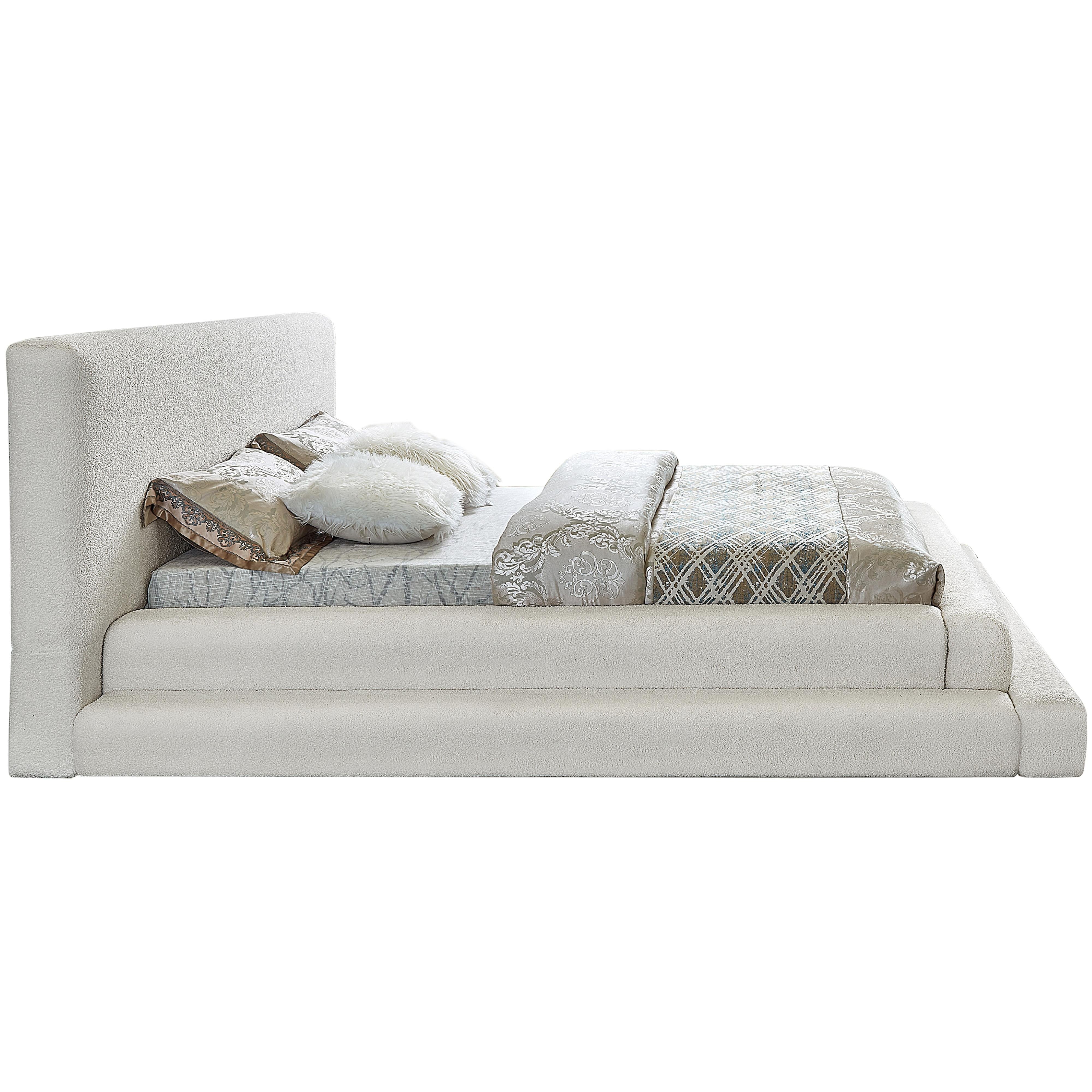 Meridian Dane Cream Teddy Fabric Full Bed (3 Boxes)