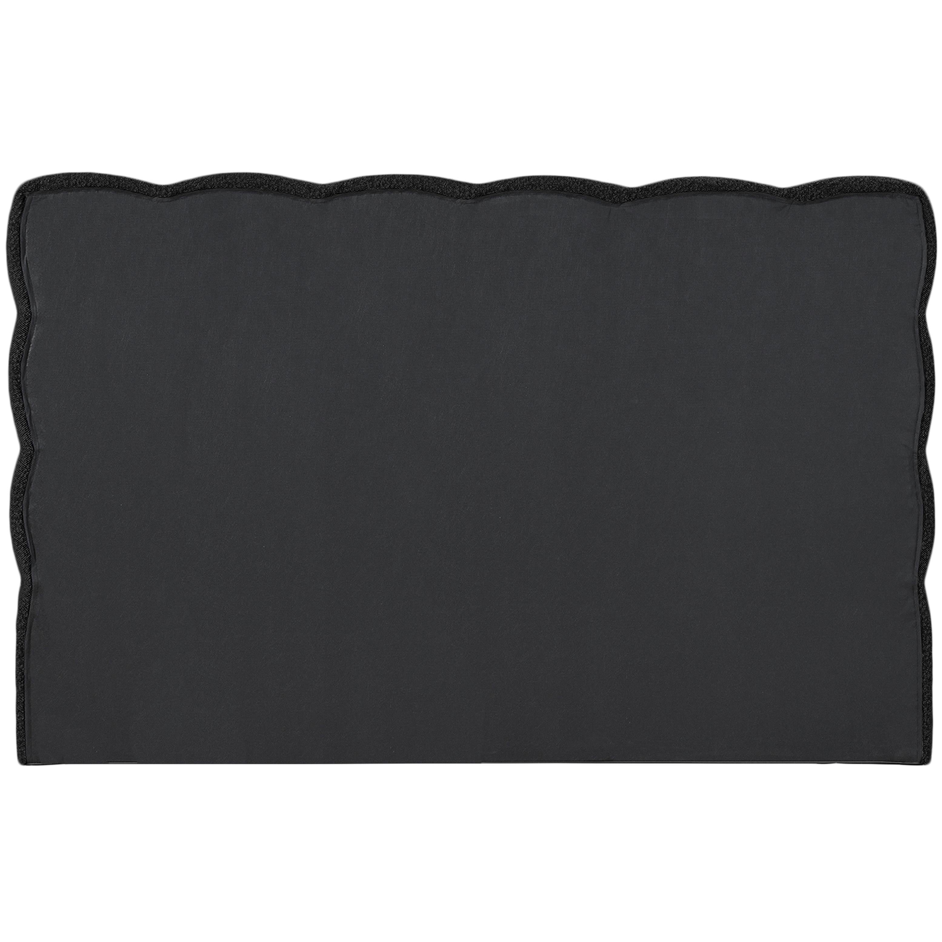 Meridian Deco Black Boucle Fabric Queen Bed (3 Boxes)