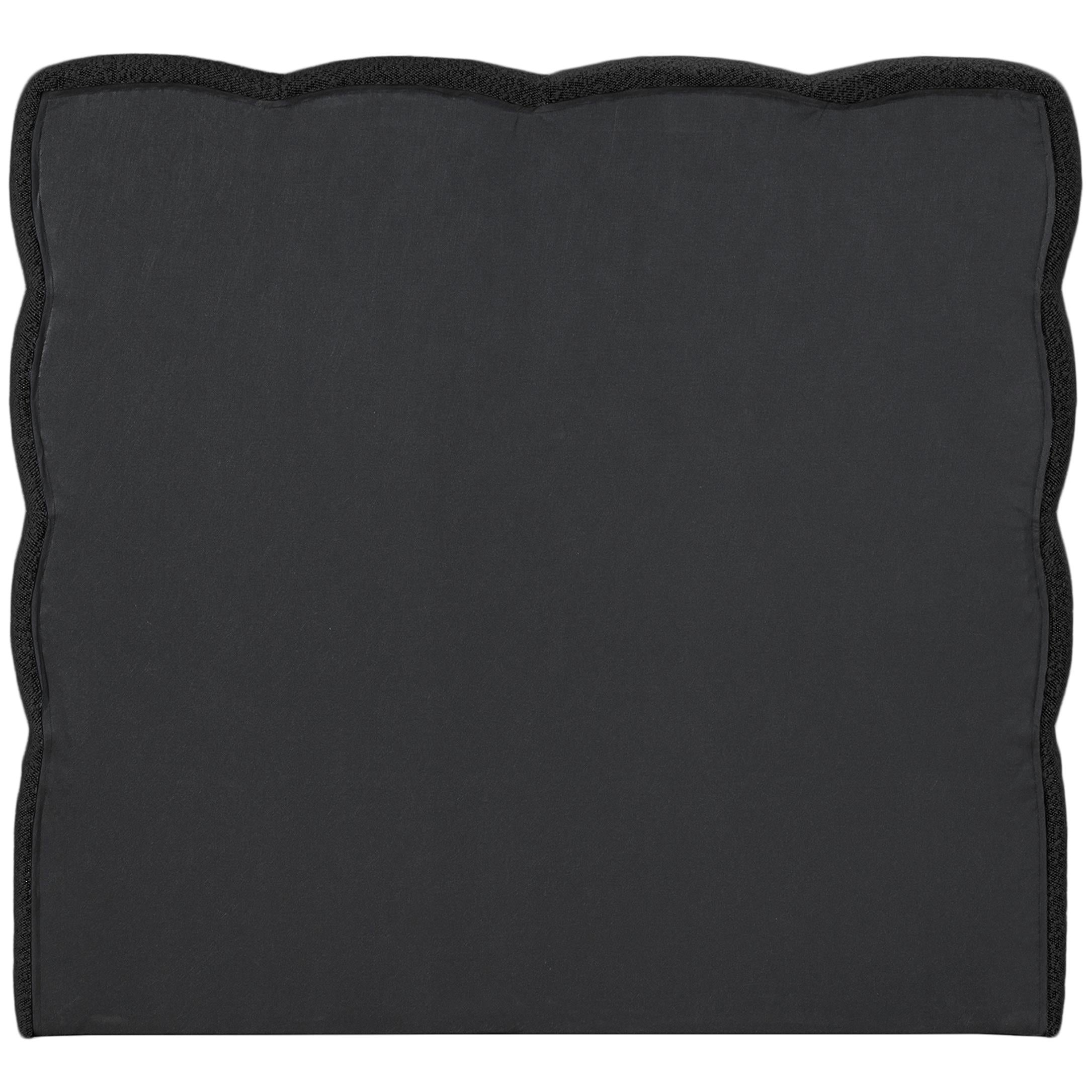 Meridian Deco Black Boucle Fabric Twin Bed (3 Boxes)