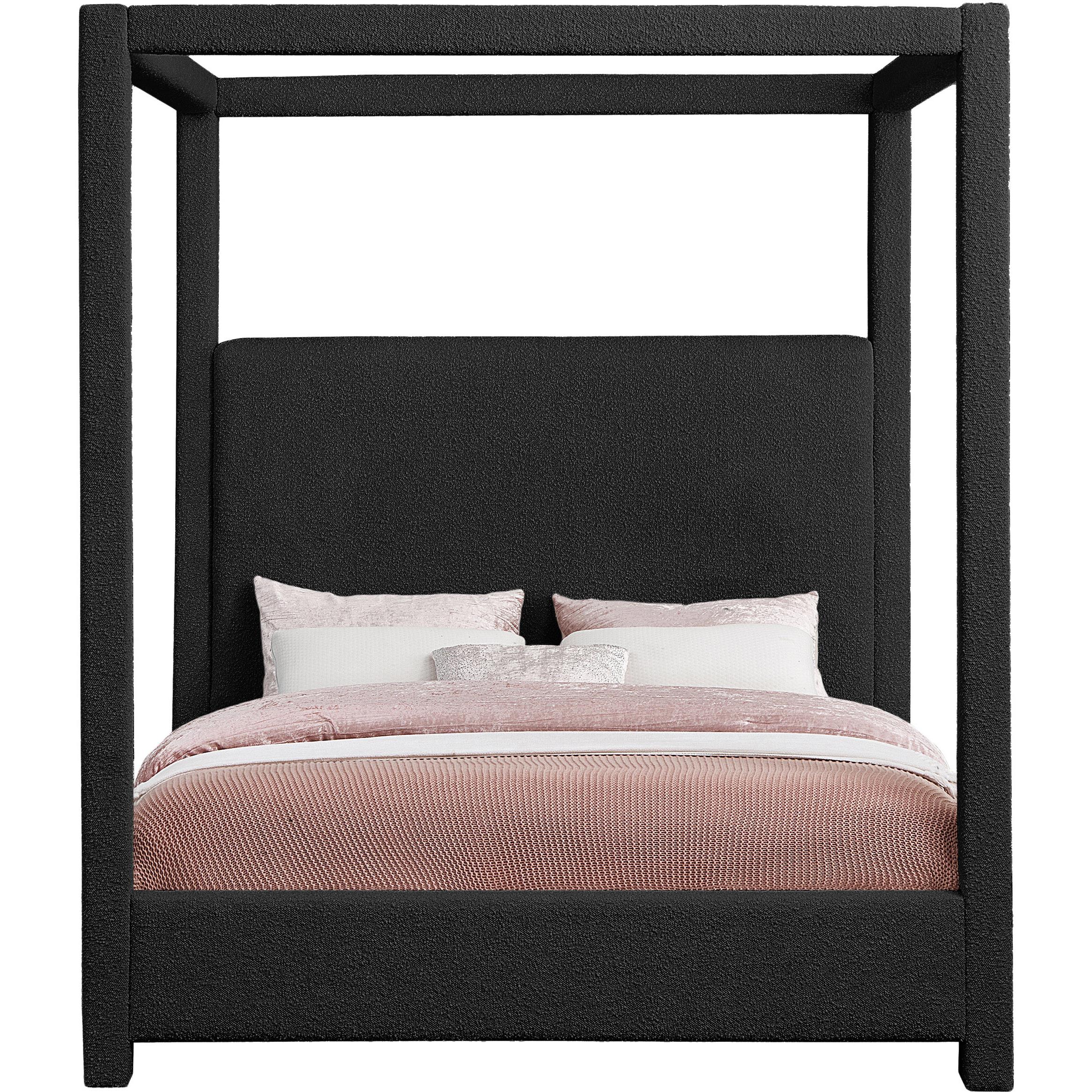 Meridian Eden Black Boucle Fabric King Bed (3 Boxes)