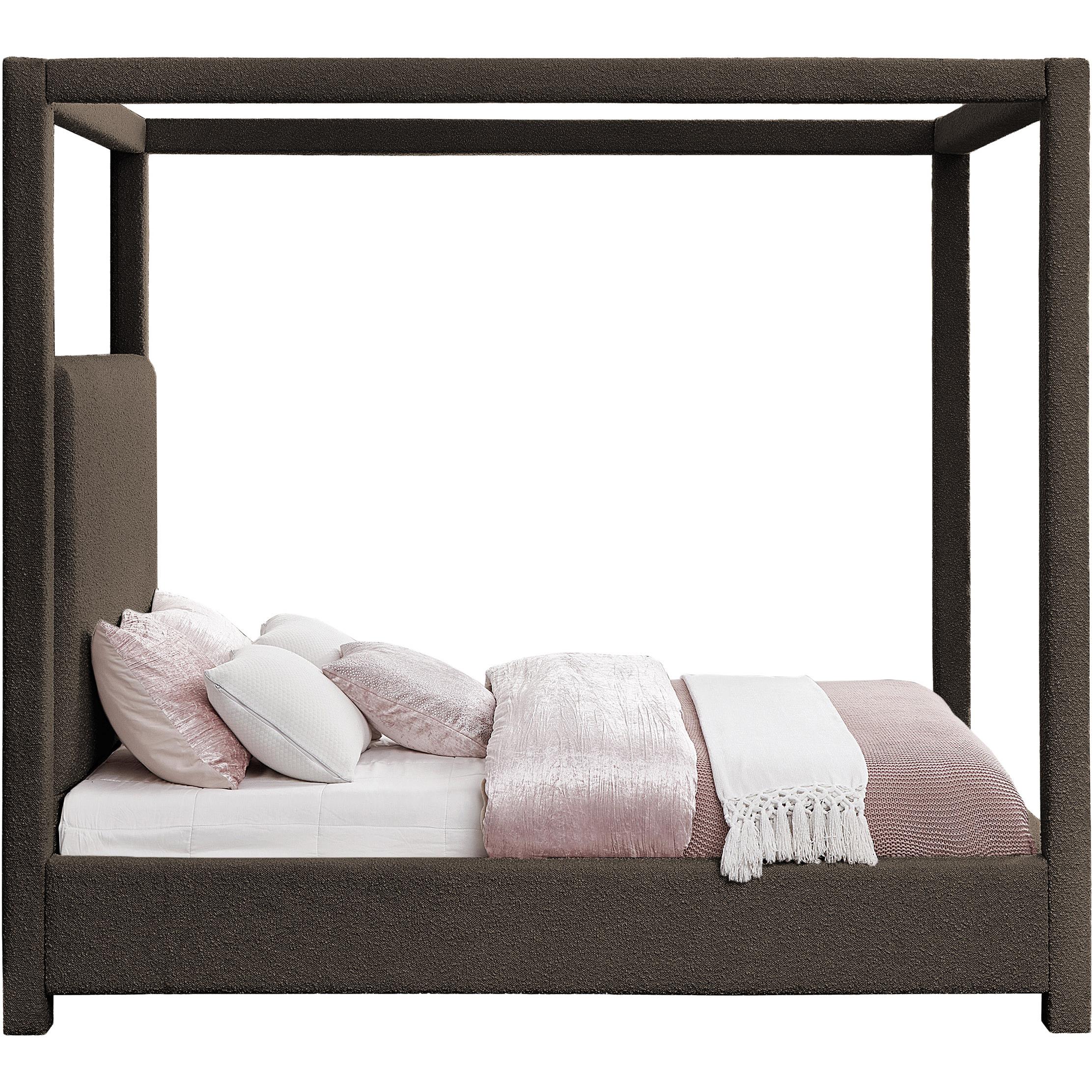 Meridian Eden Brown Boucle Fabric King Bed (3 Boxes)