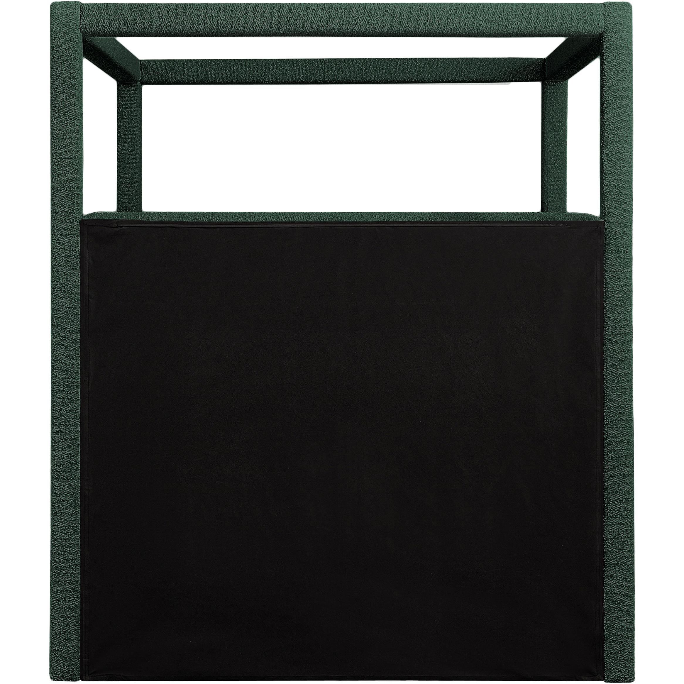 Meridian Eden Green Boucle Fabric Queen Bed (3 Boxes)