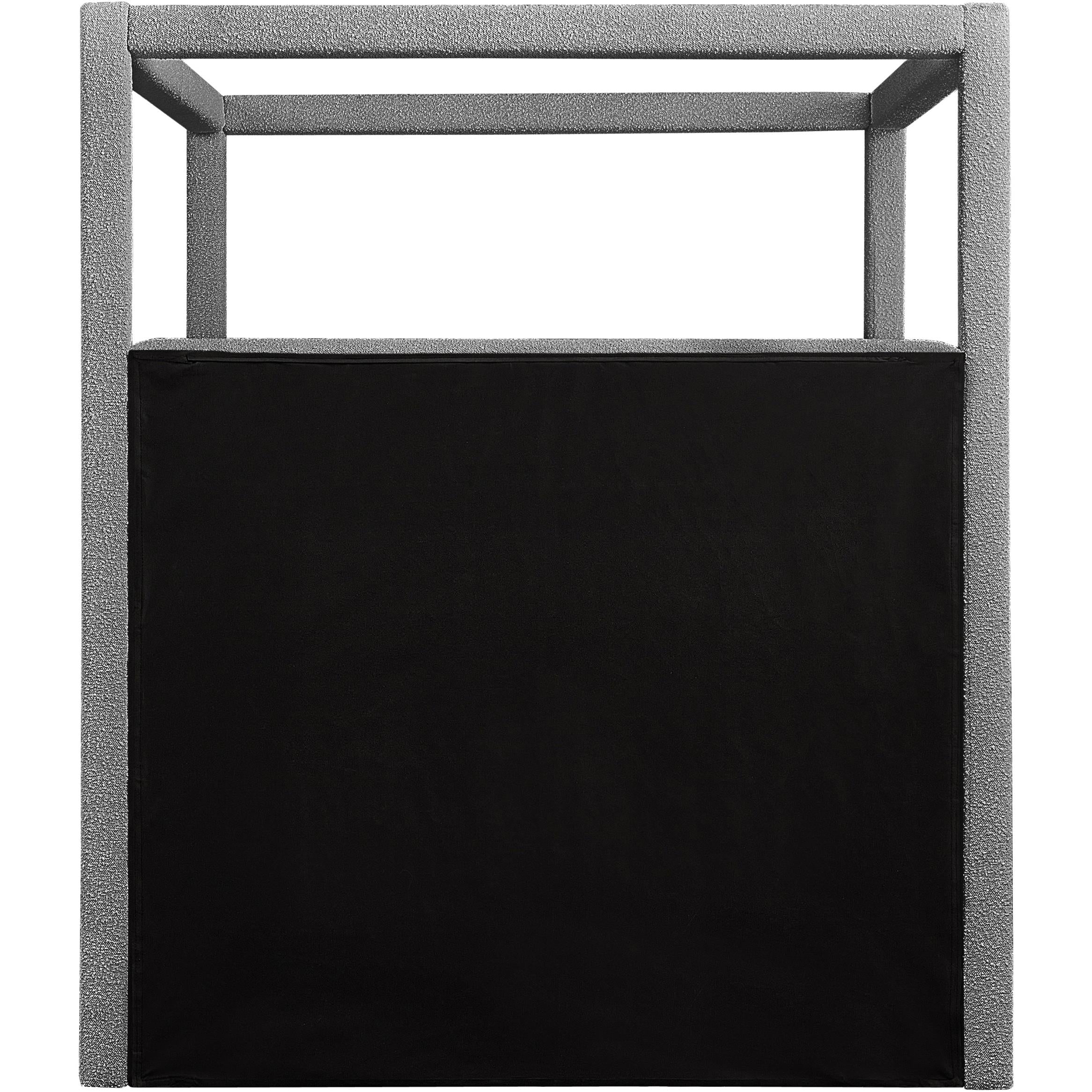 Meridian Eden Grey Boucle Fabric Queen Bed (3 Boxes)