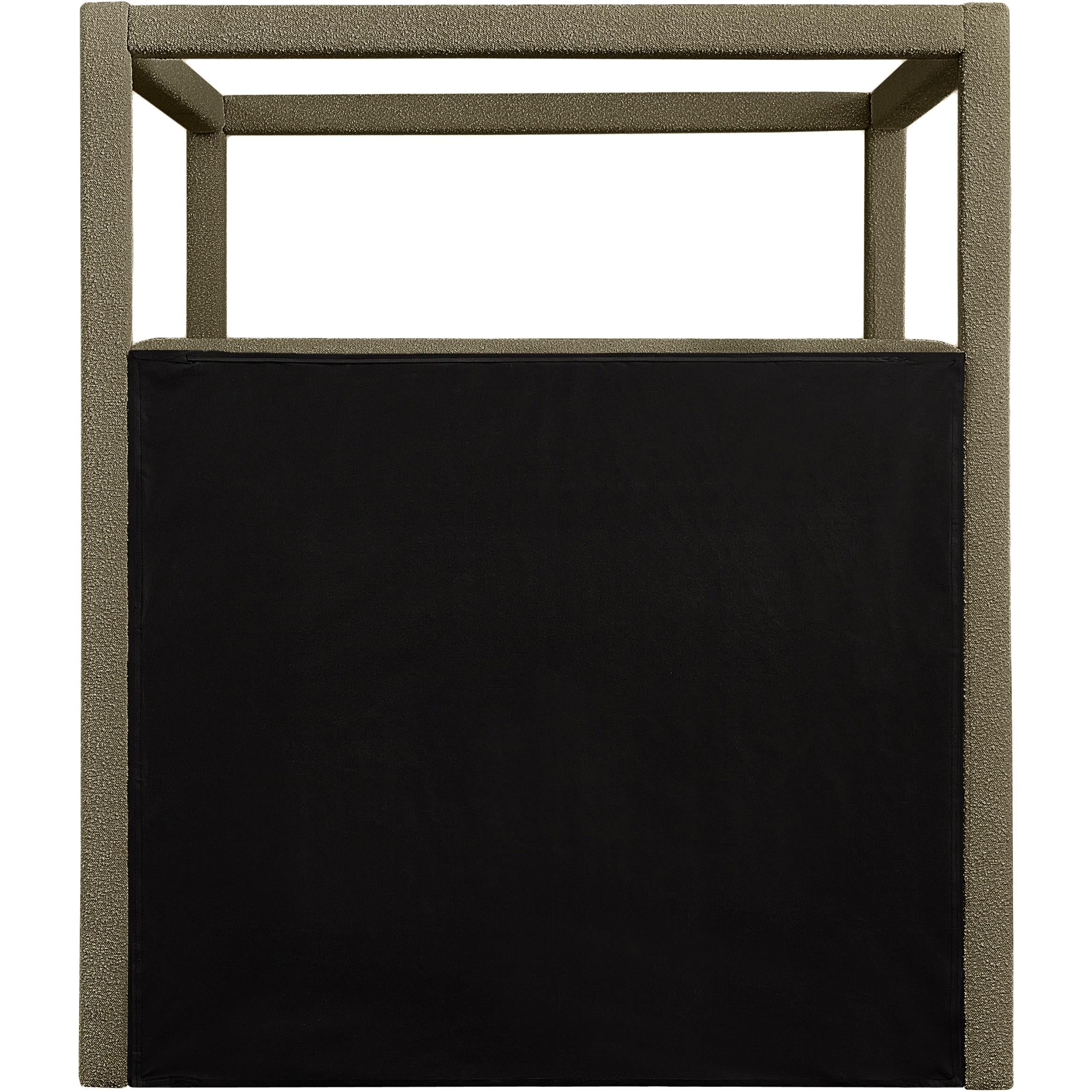Meridian Eden Olive Boucle Fabric King Bed (3 Boxes)