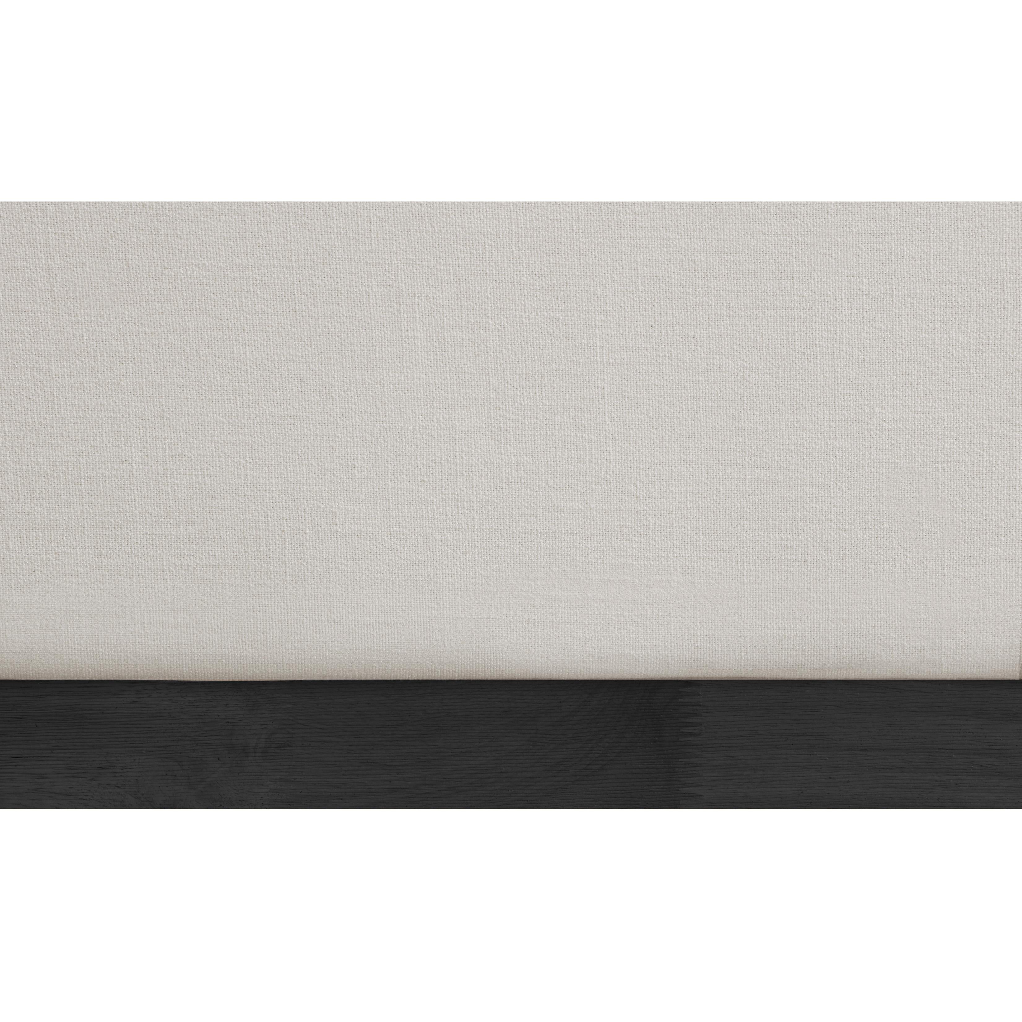 Meridian Flynn Beige Linen Textured Fabric Full Bed