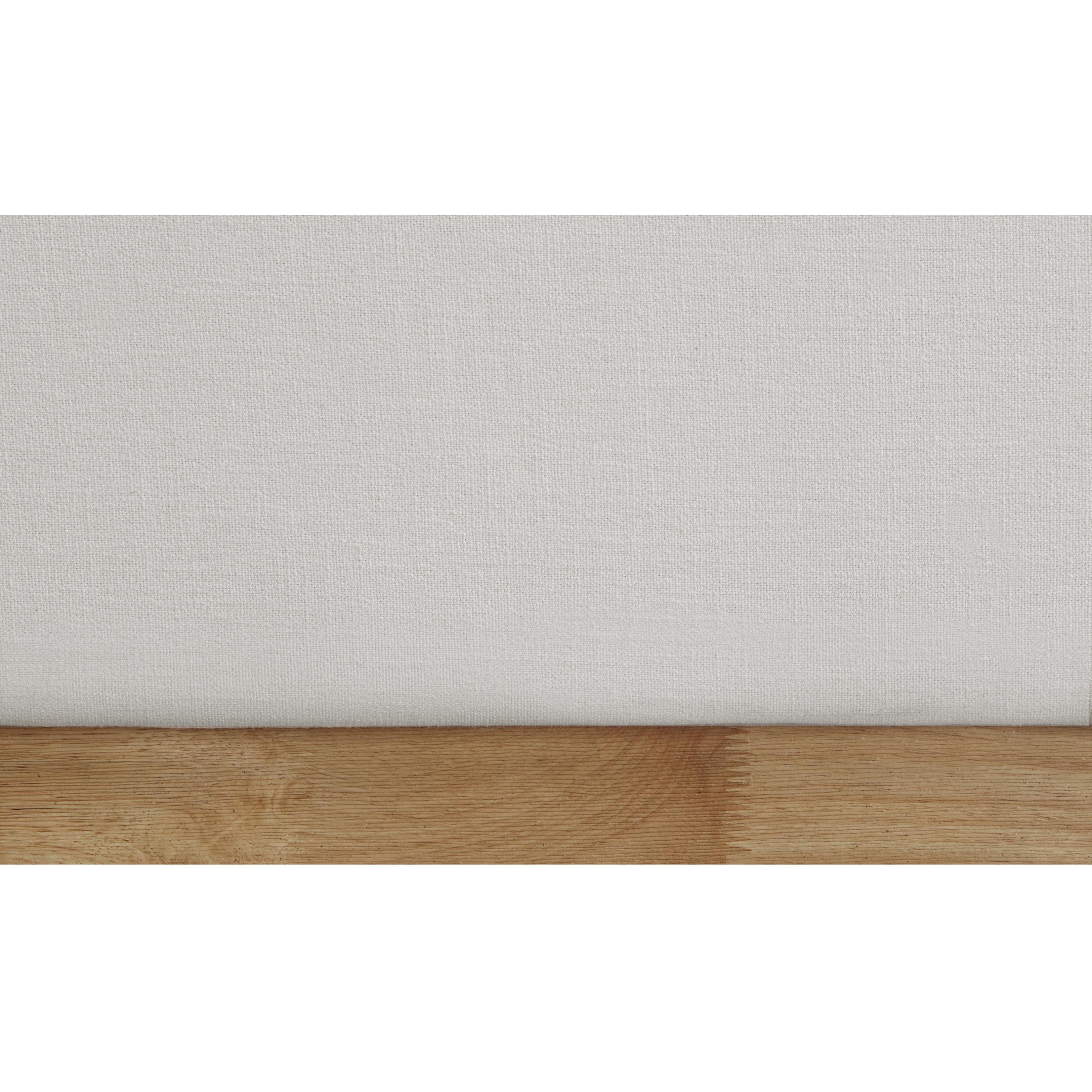 Meridian Flynn Cream Linen Textured Fabric Queen Bed