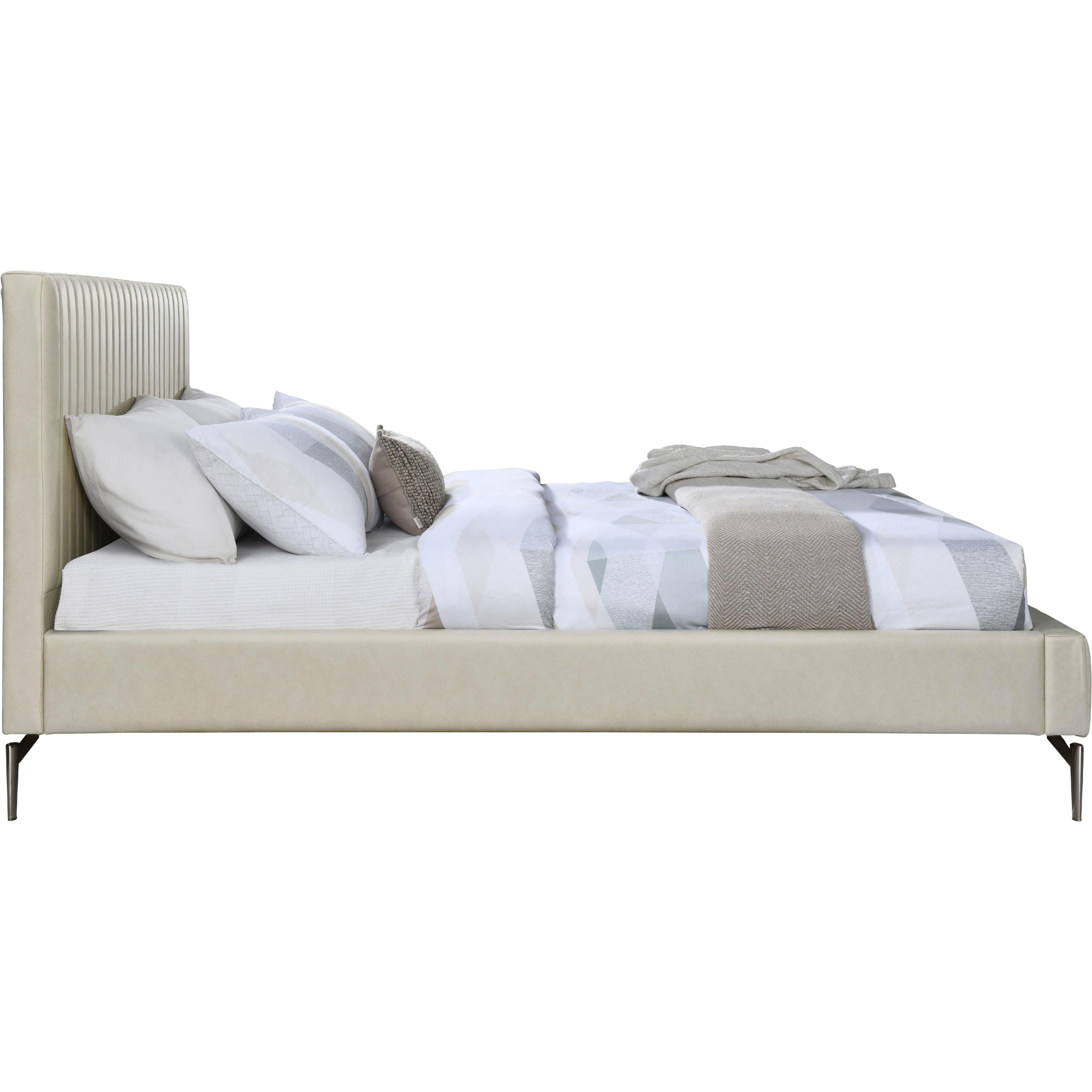 Meridian Gallo Beige Vegan Leather Full Bed