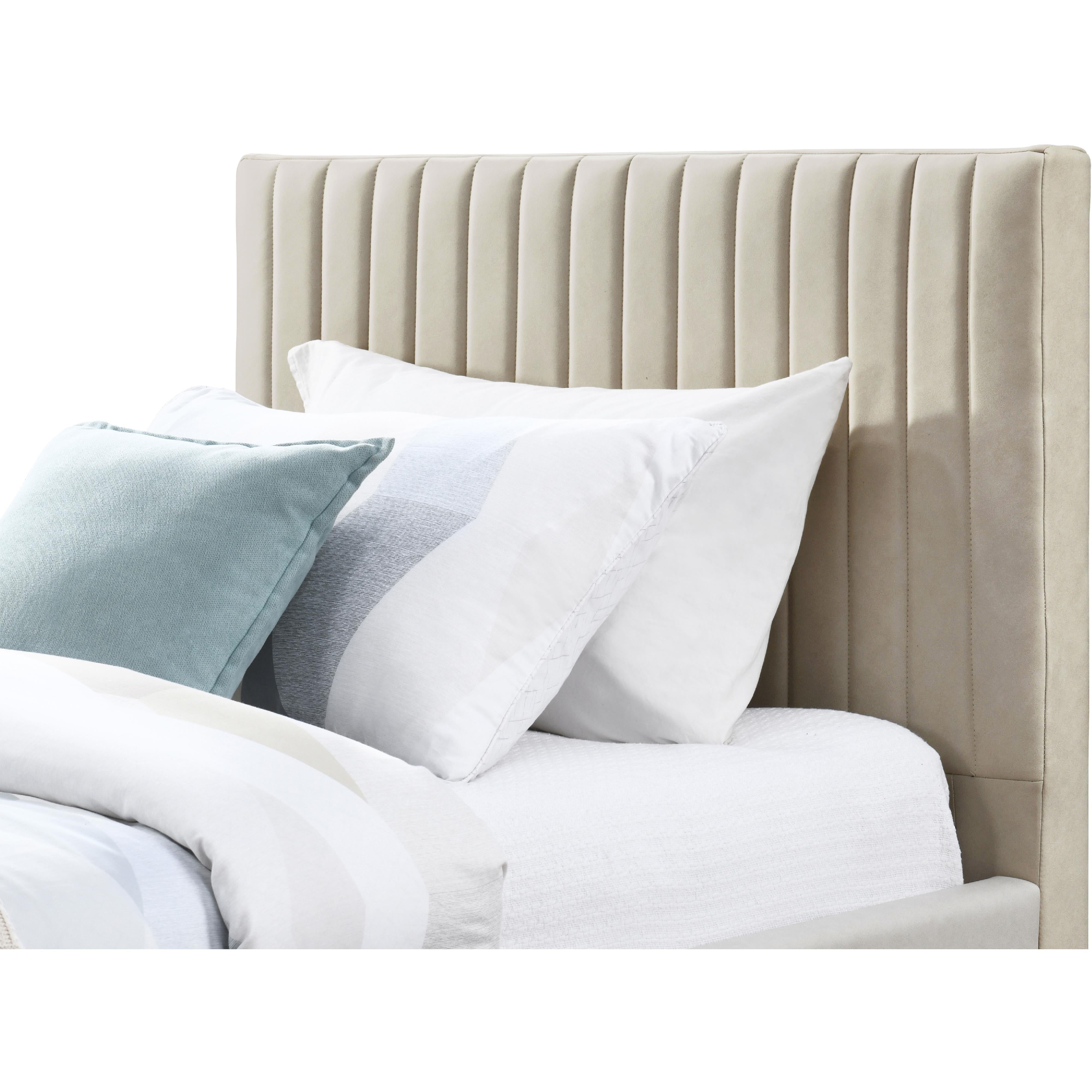 Meridian Gallo Beige Vegan Leather Twin Bed