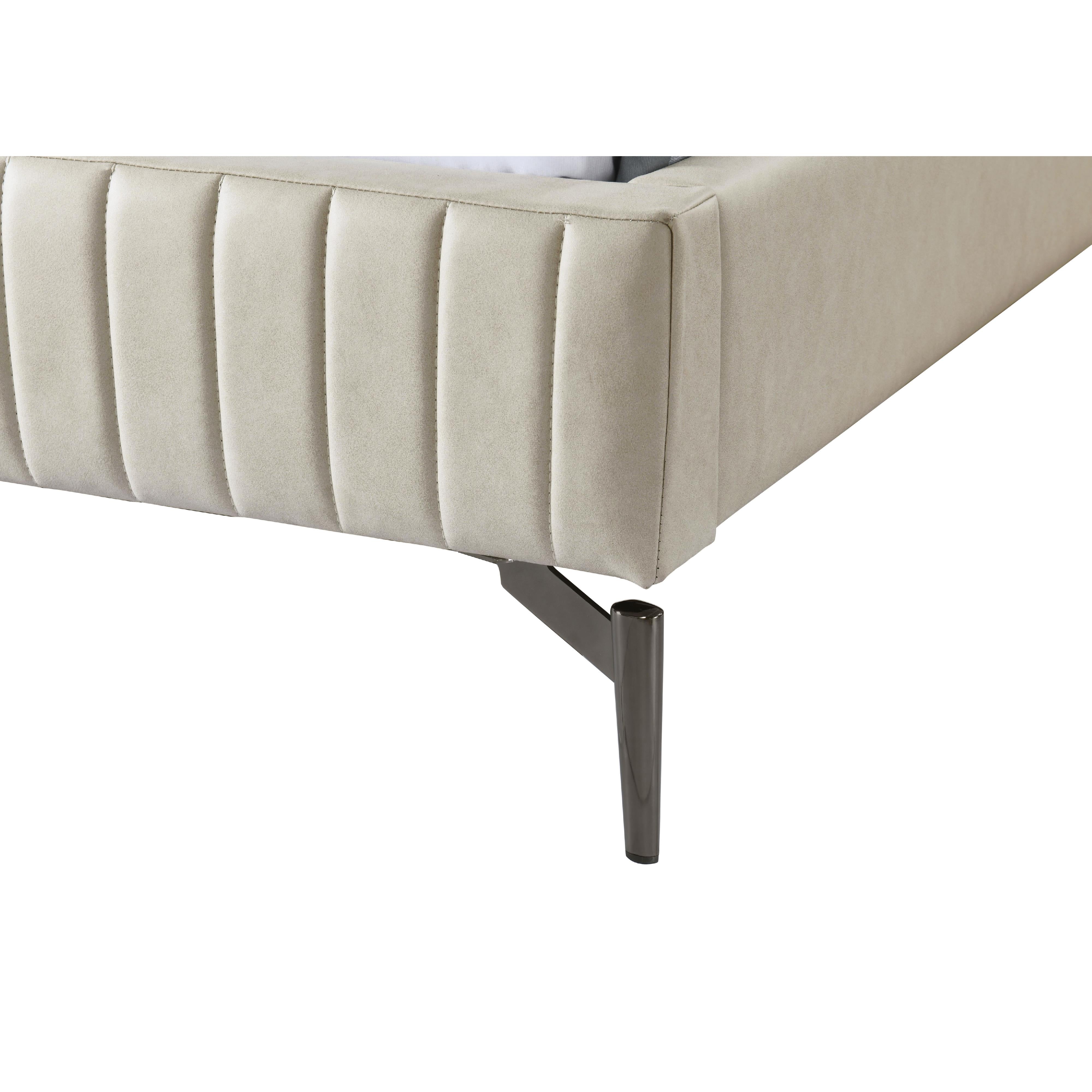 Meridian Gallo Beige Vegan Leather Twin Bed