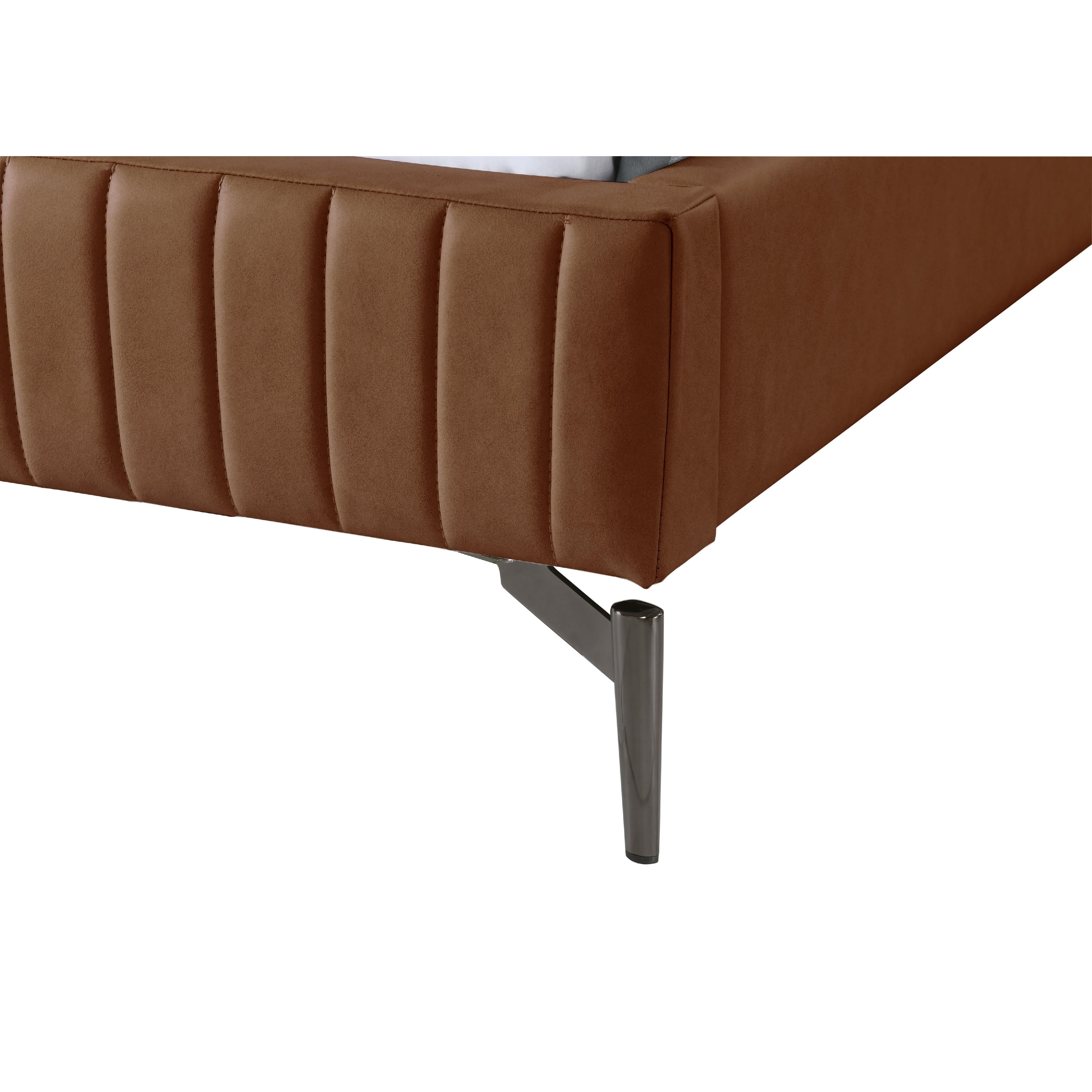 Meridian Gallo Cognac Vegan Leather Full Bed