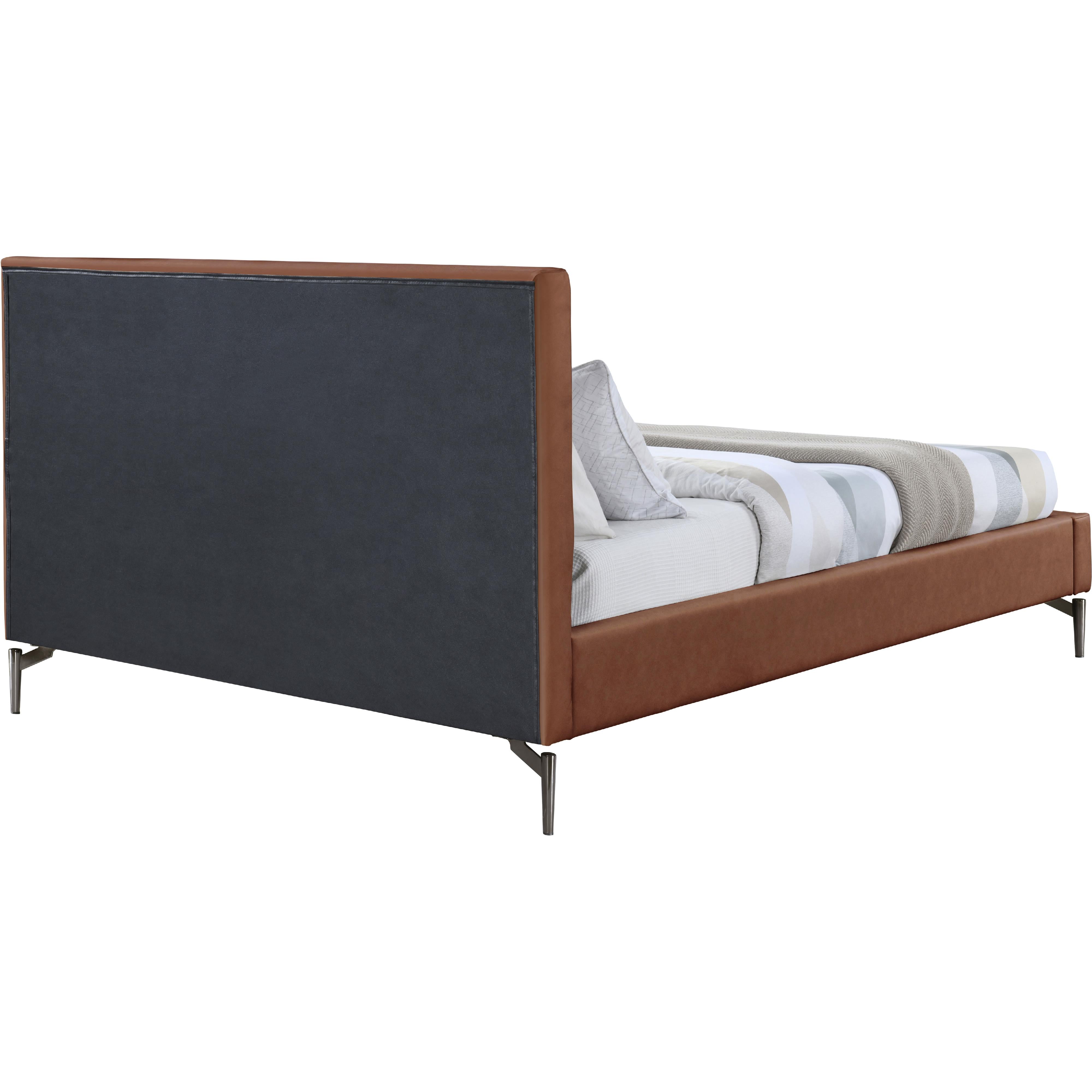 Meridian Gallo Cognac Vegan Leather King Bed