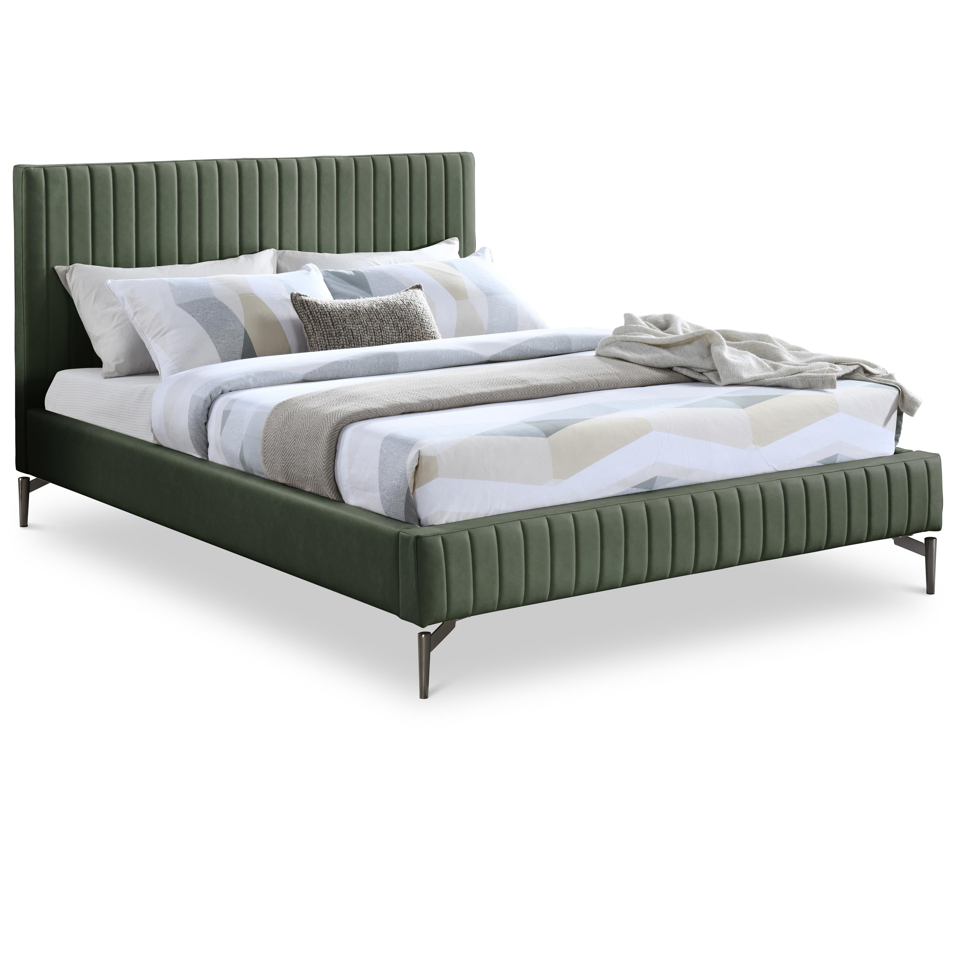 Meridian Gallo Green Vegan Leather Full Bed