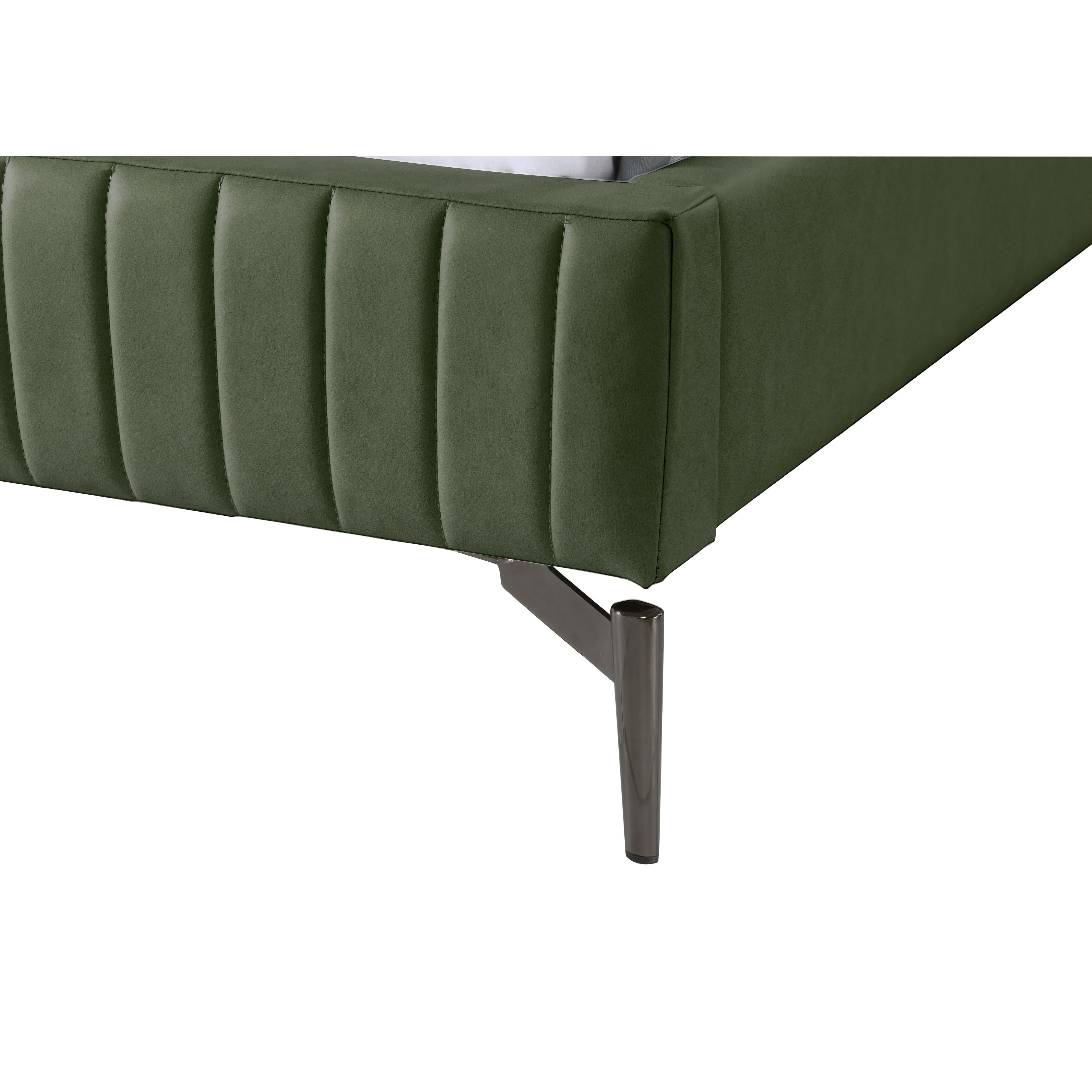 Meridian Gallo Green Vegan Leather Full Bed