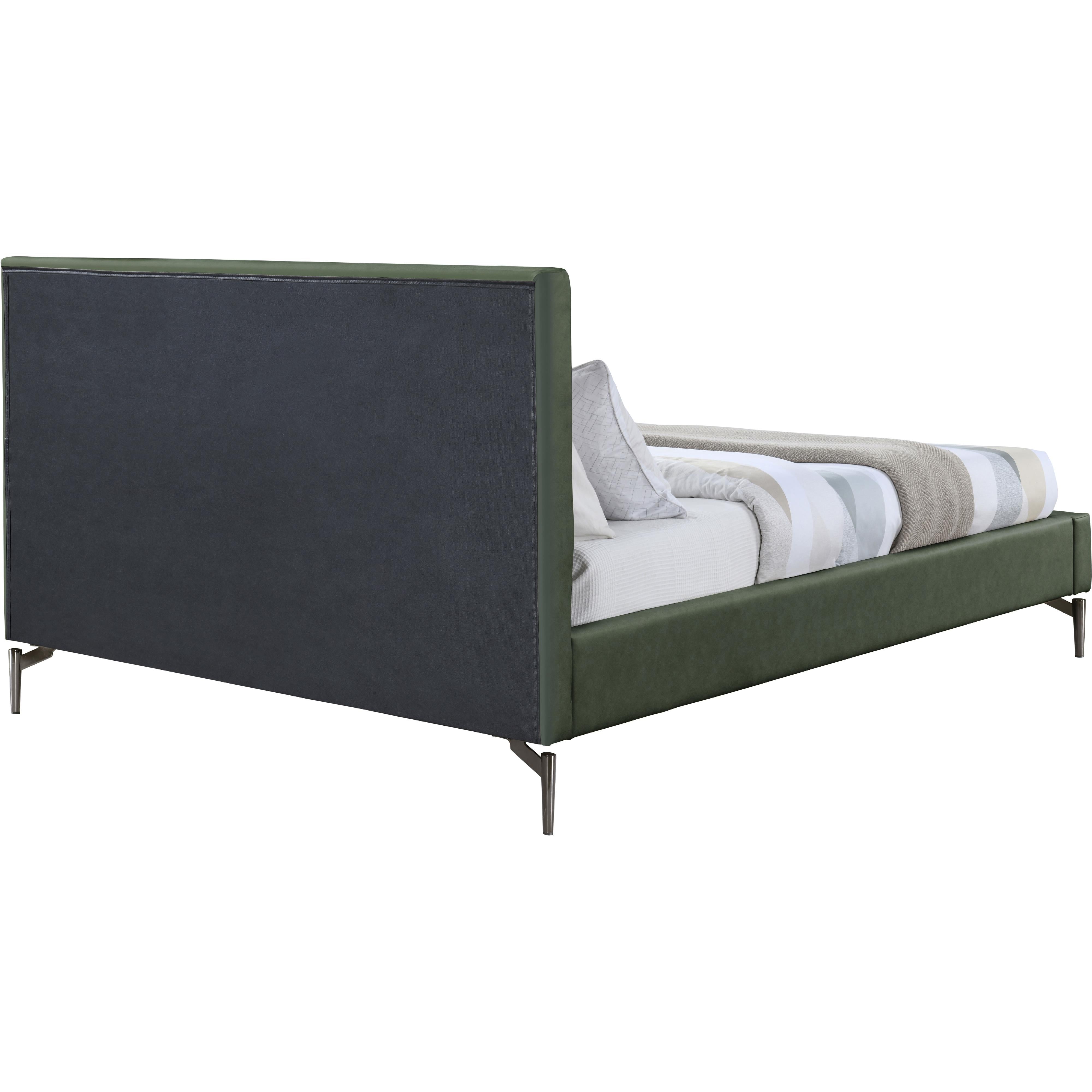 Meridian Gallo Green Vegan Leather King Bed
