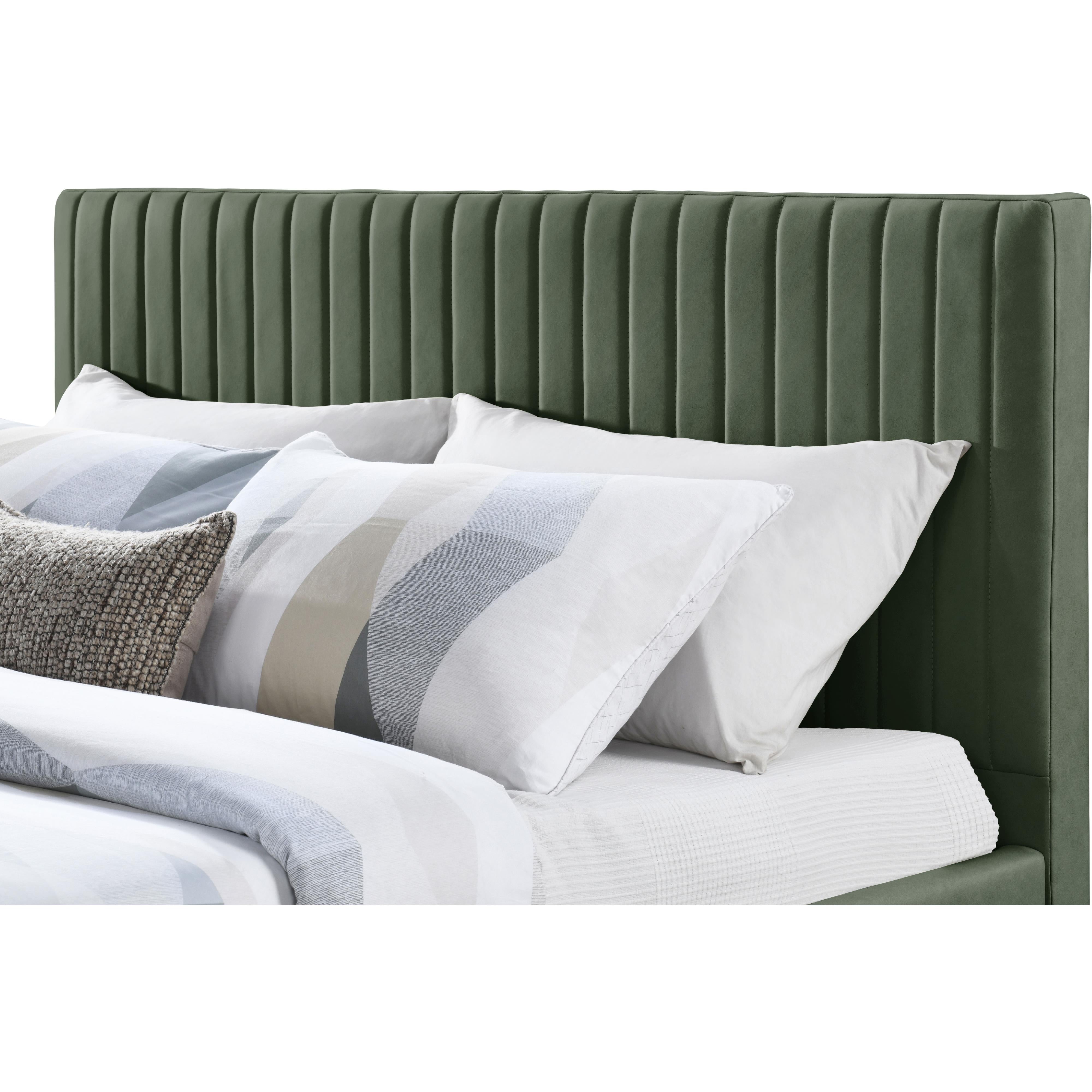 Meridian Gallo Green Vegan Leather Queen Bed