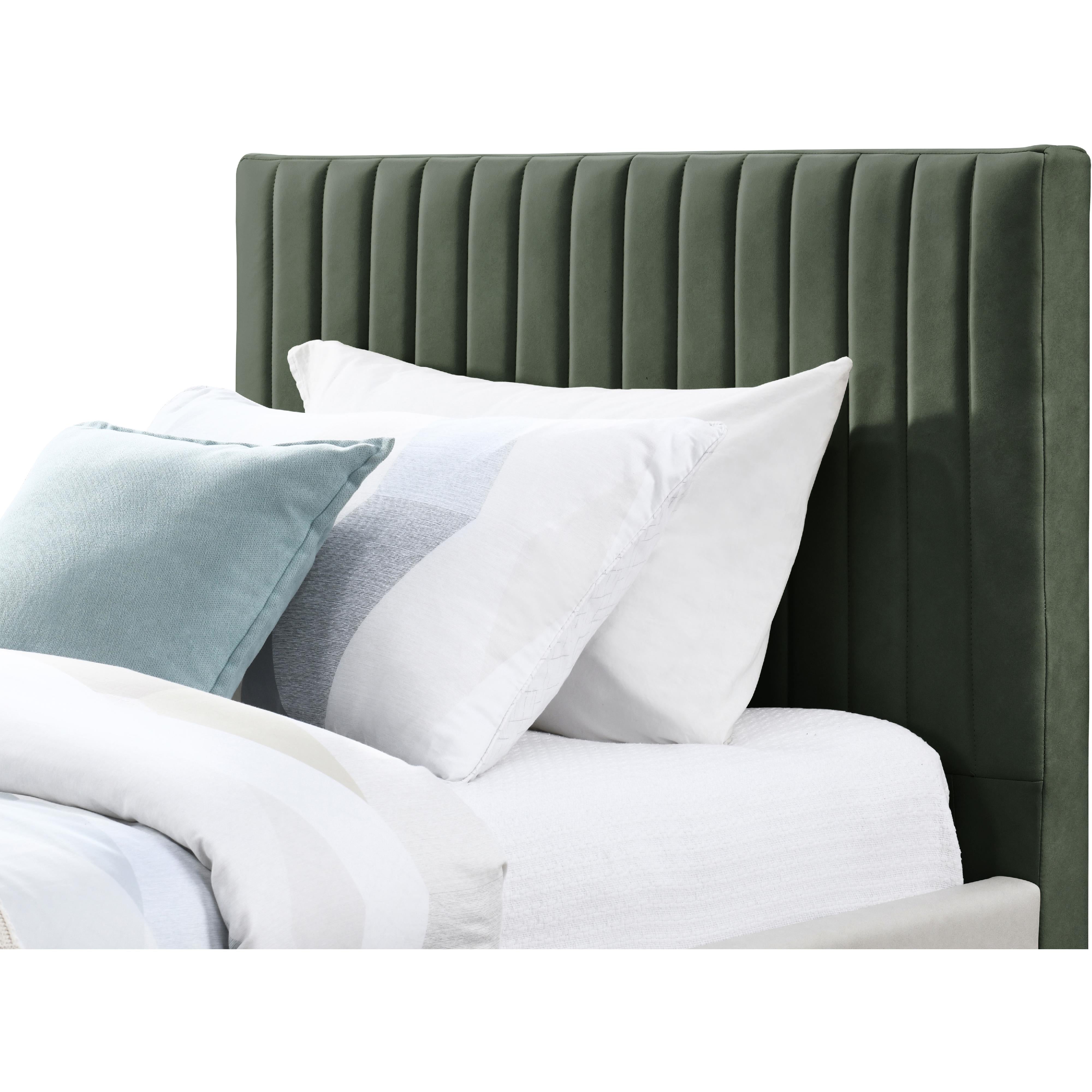 Meridian Gallo Green Vegan Leather Twin Bed