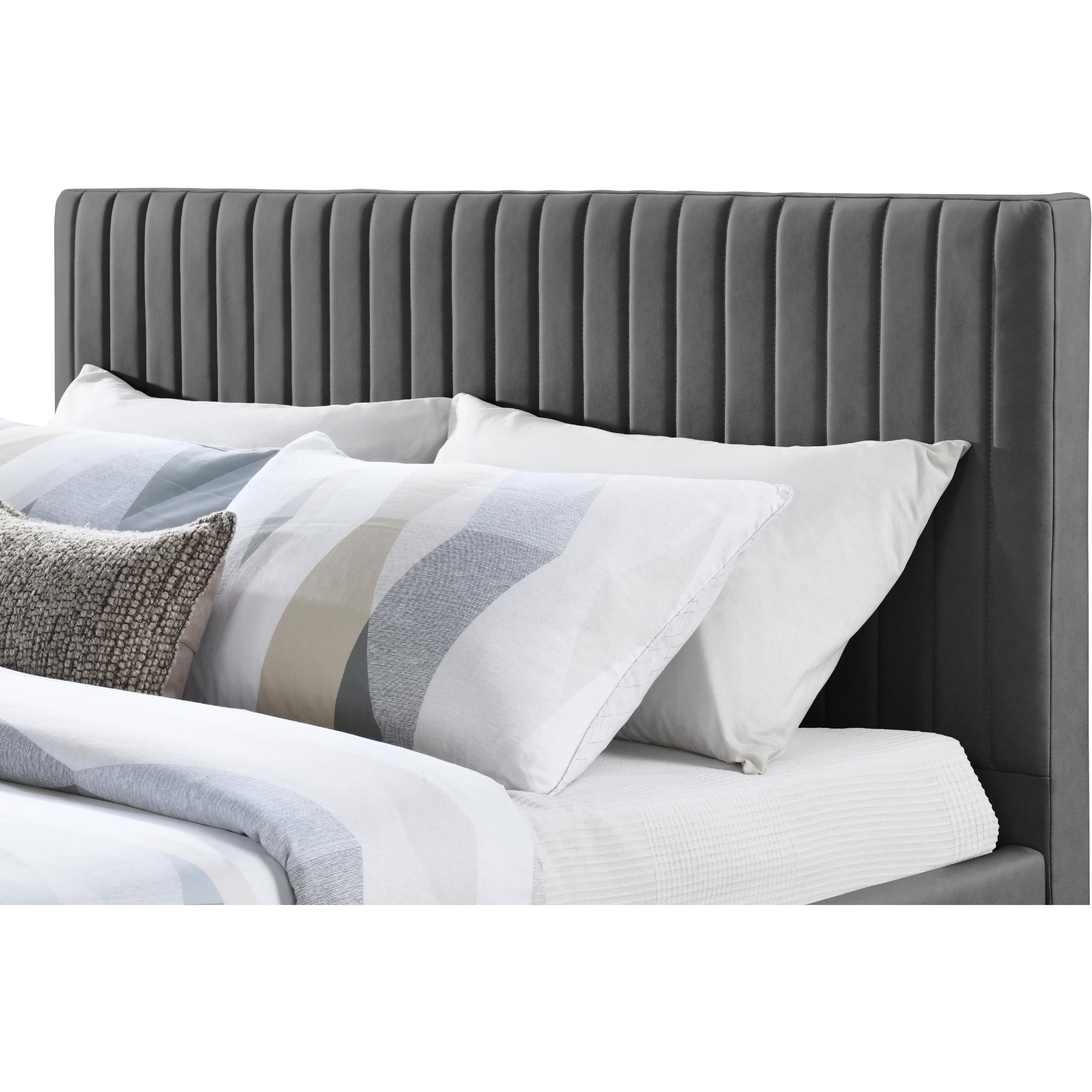 Meridian Gallo Dark Grey Vegan Leather Full Bed