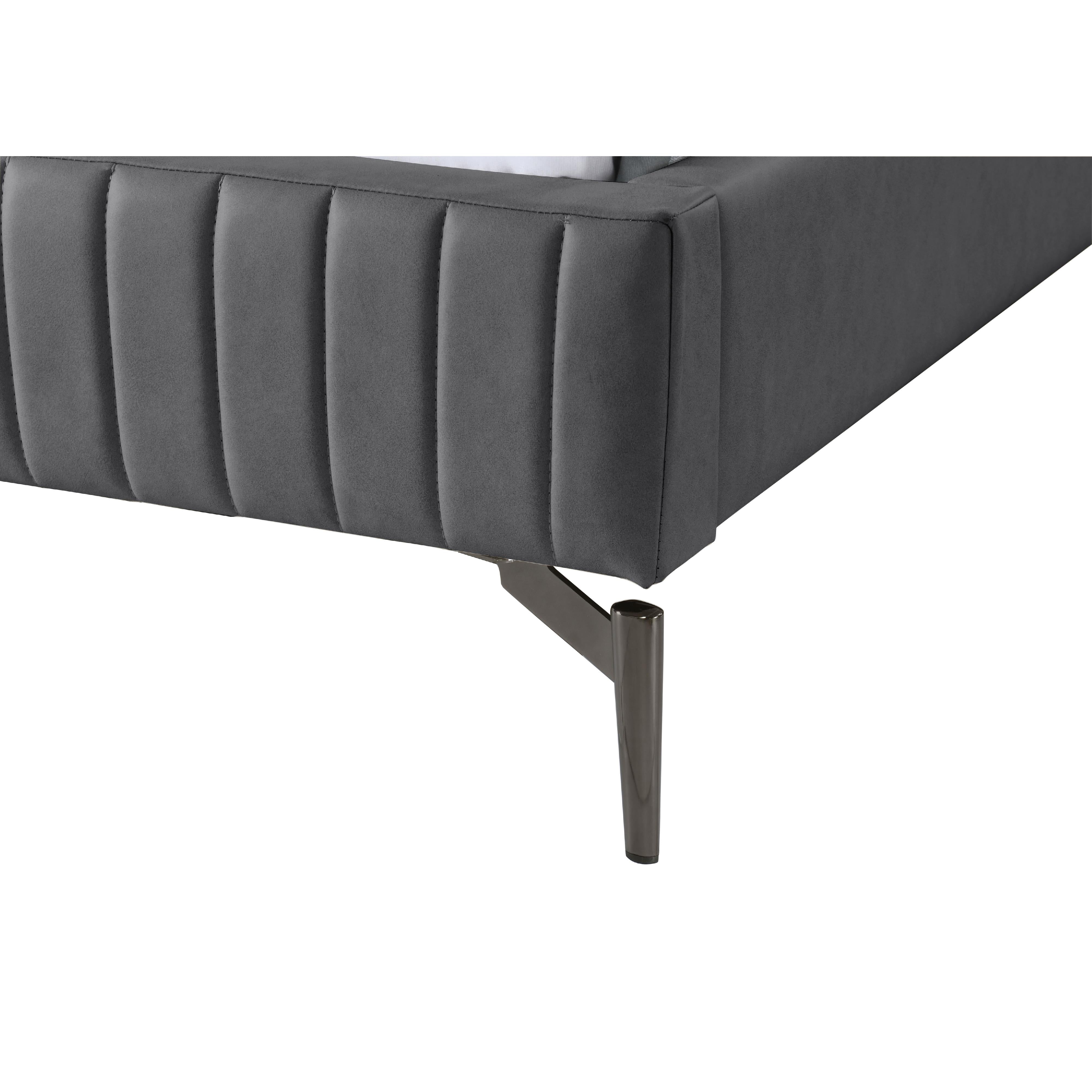 Meridian Gallo Dark Grey Vegan Leather Full Bed