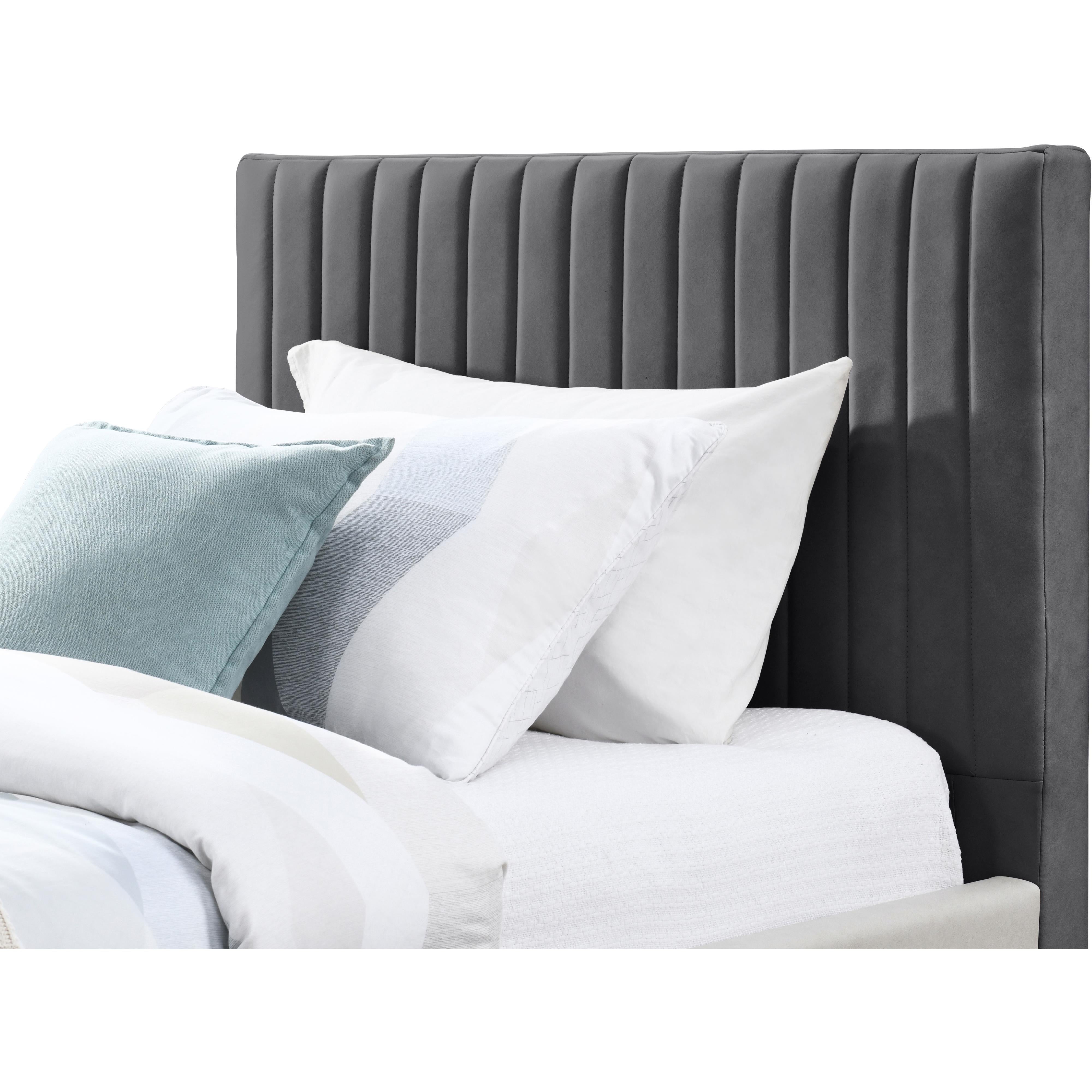Meridian Gallo Dark Grey Vegan Leather Twin Bed