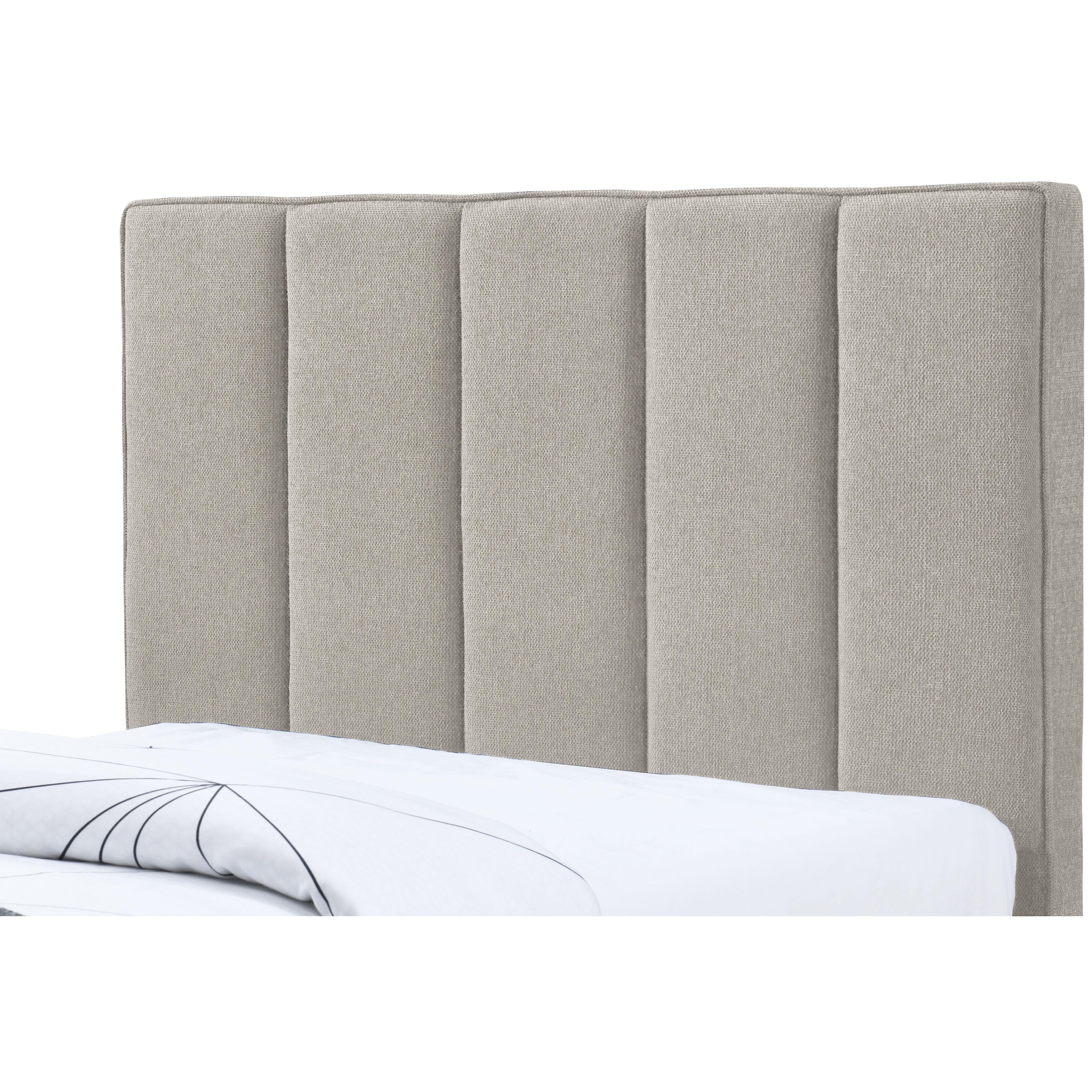 Meridian Harper Beige Linen Textured Fabric Twin Trundle Bed