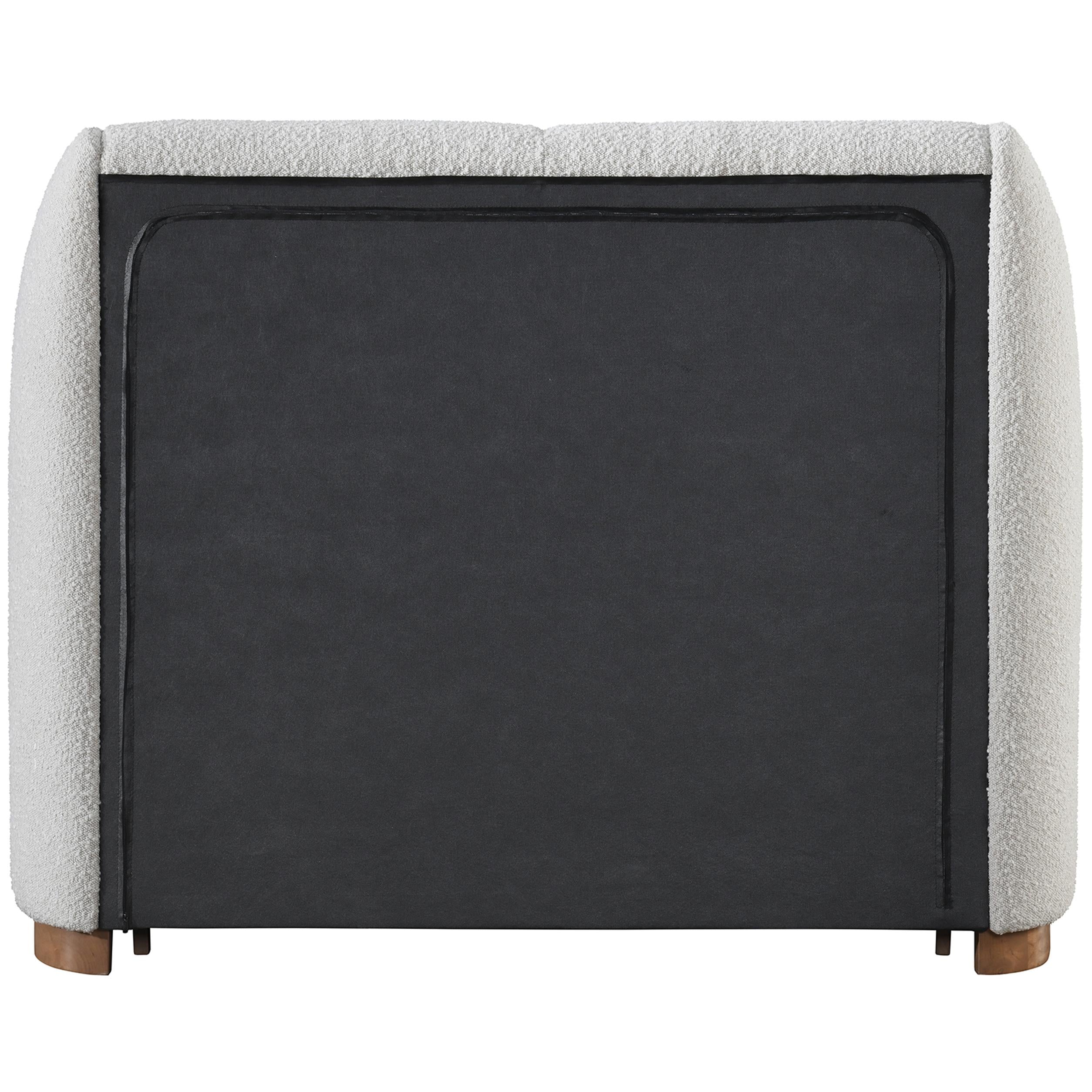 Meridian Jardin Cream Boucle Fabric Twin Bed (3 Boxes)
