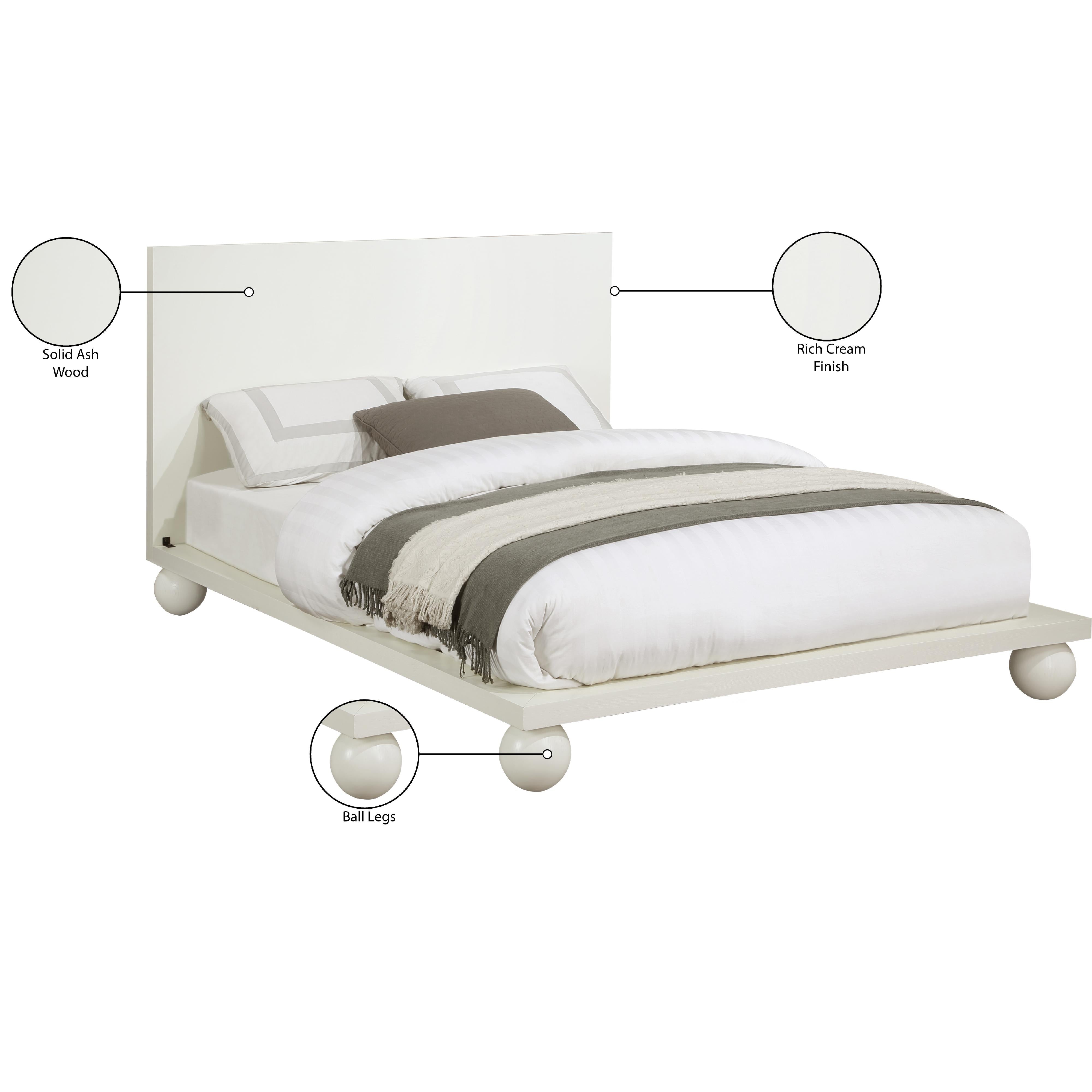 Meridian Kent Cream Queen Bed (3 Boxes)