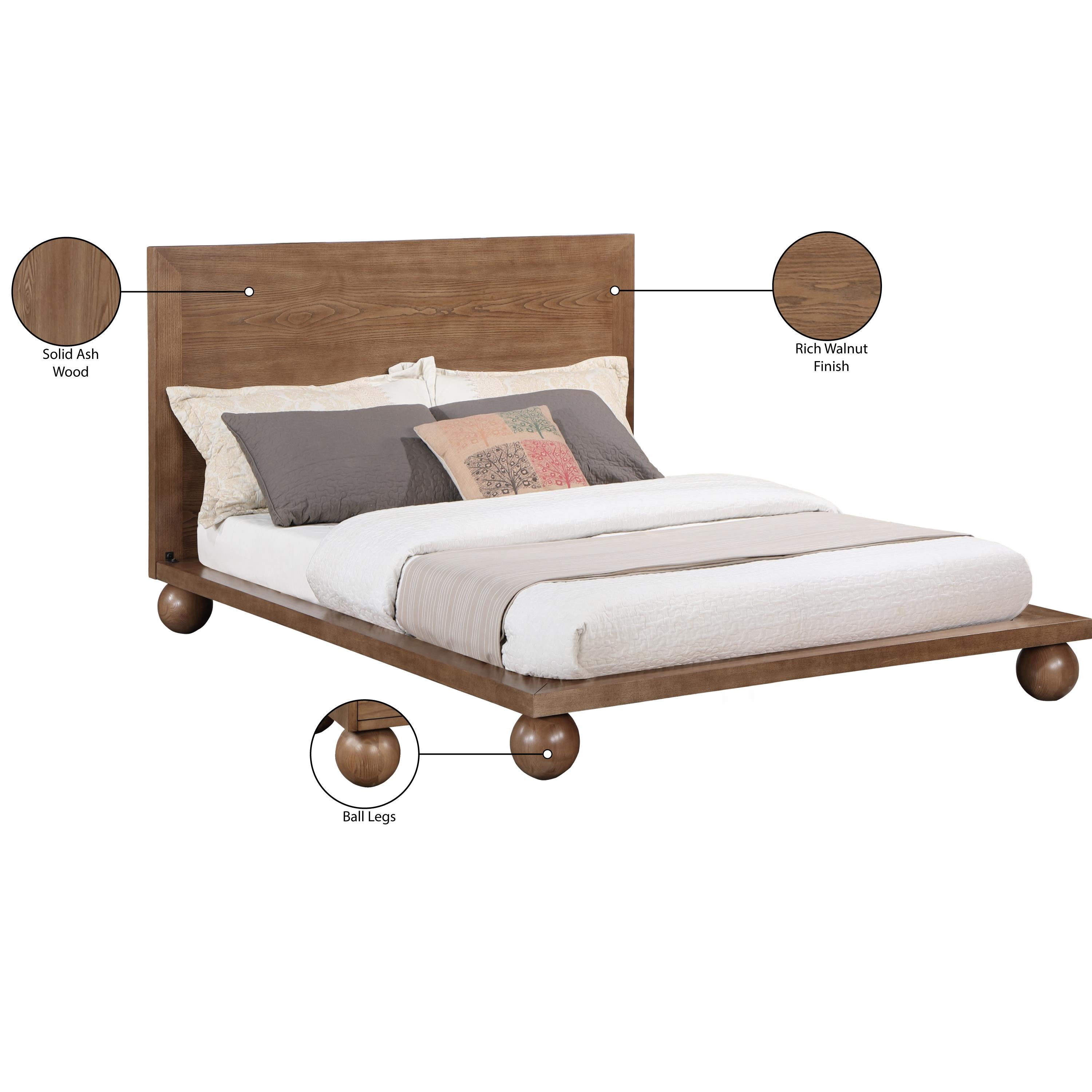 Meridian Kent Walnut Queen Bed (3 Boxes)