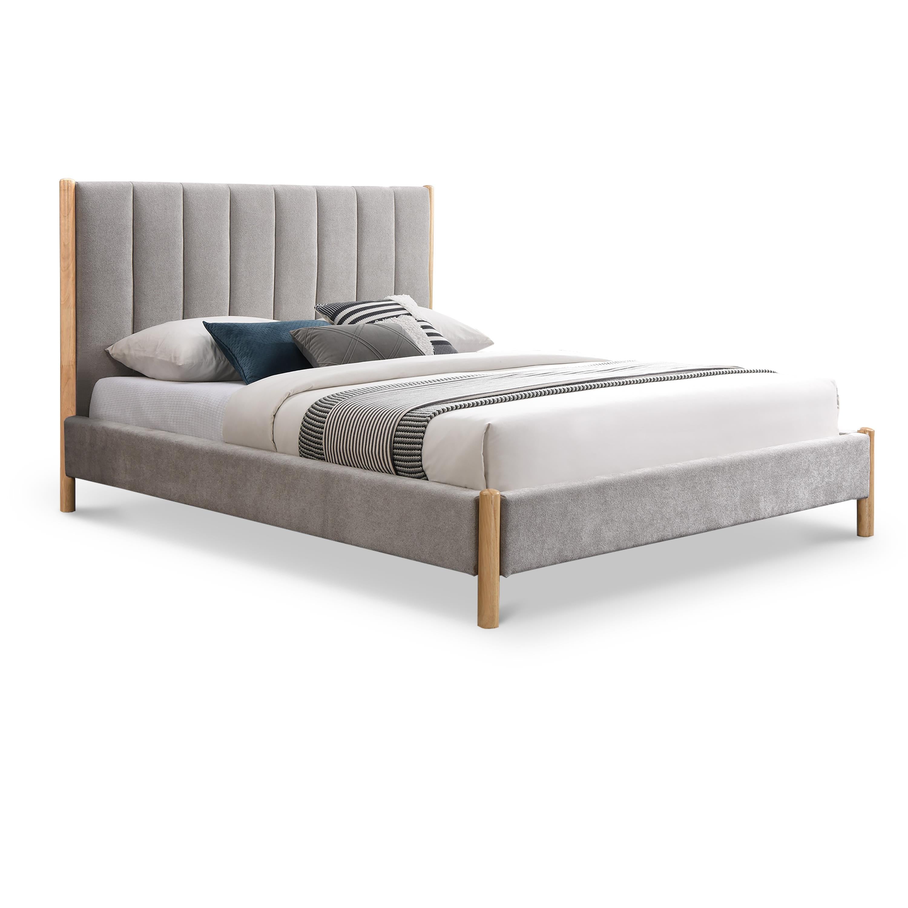 Meridian Kona Grey Polyester Fabric King Bed