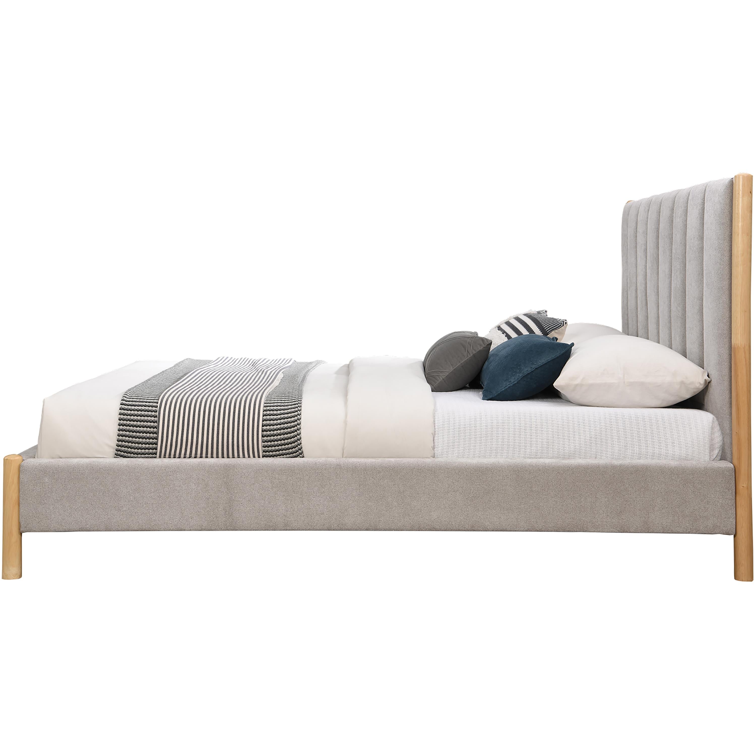 Meridian Kona Grey Polyester Fabric King Bed