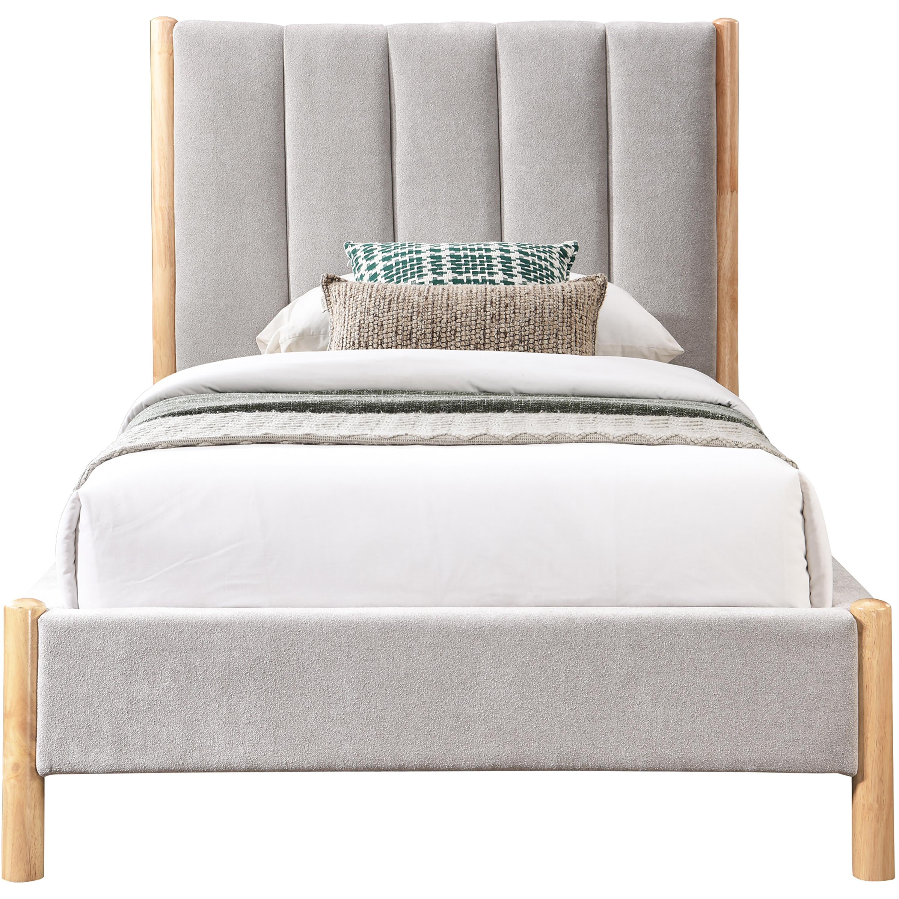 Meridian Kona Grey Polyester Fabric Twin Bed