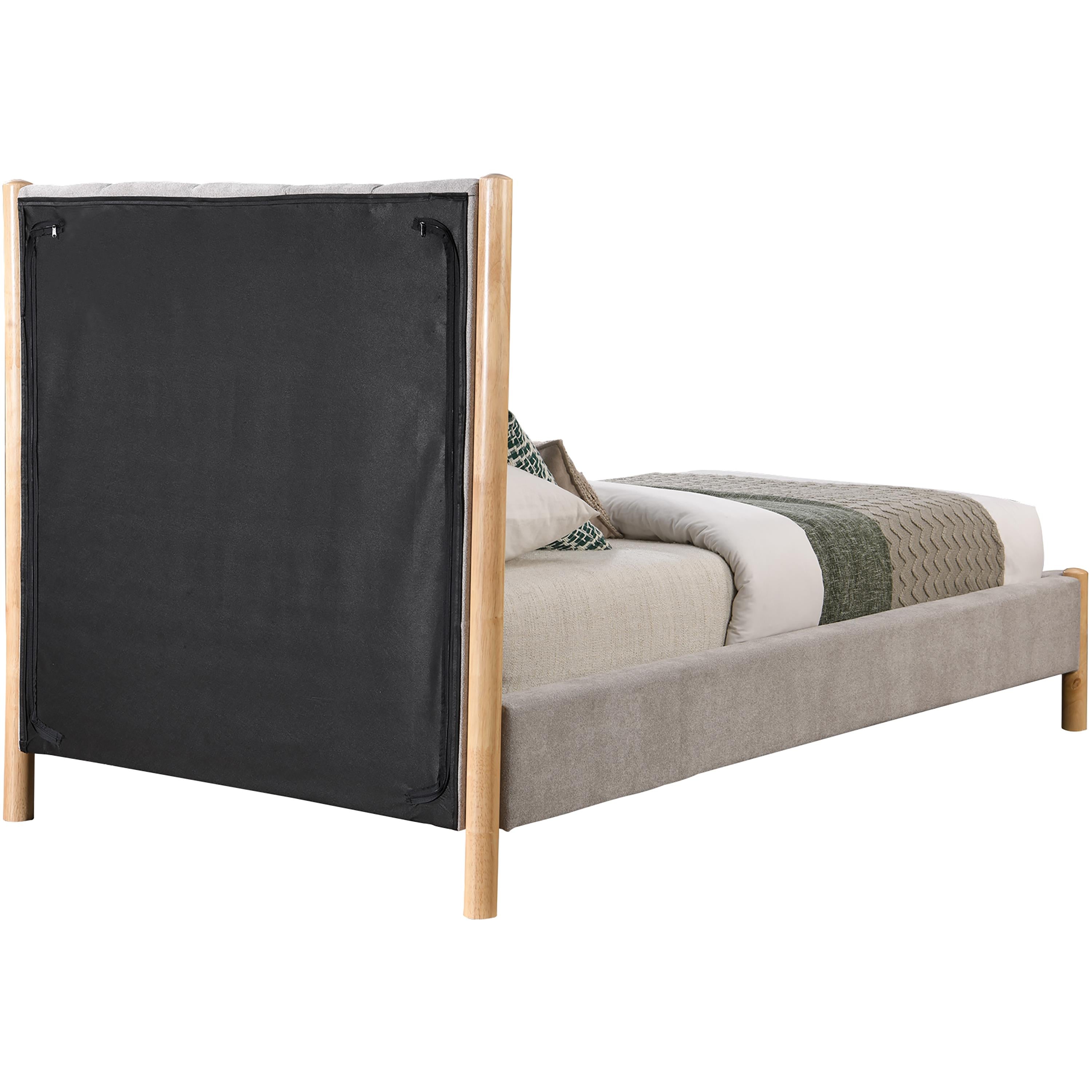 Meridian Kona Grey Polyester Fabric Twin Bed
