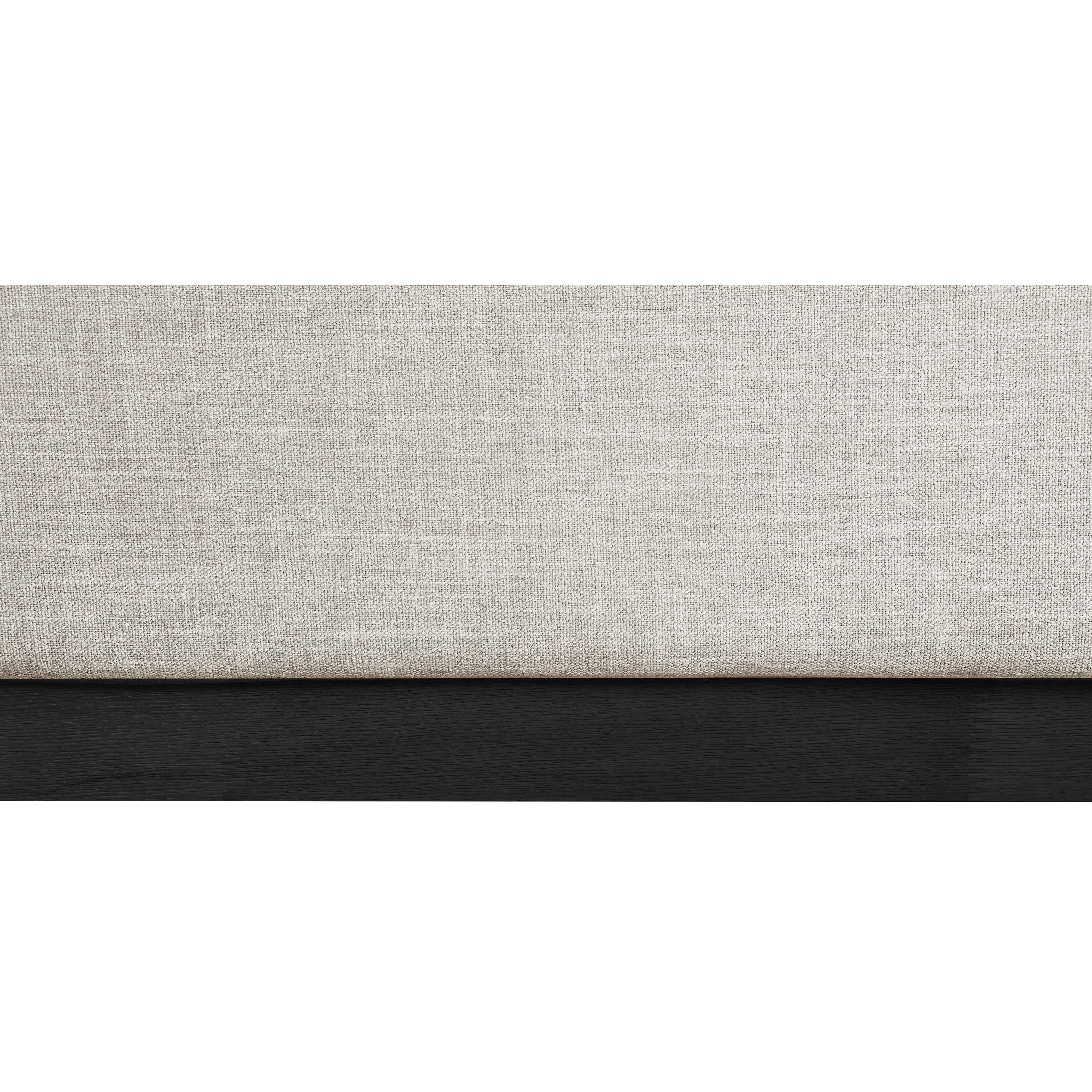 Meridian Logan Beige Linen Textured Fabric King Bed