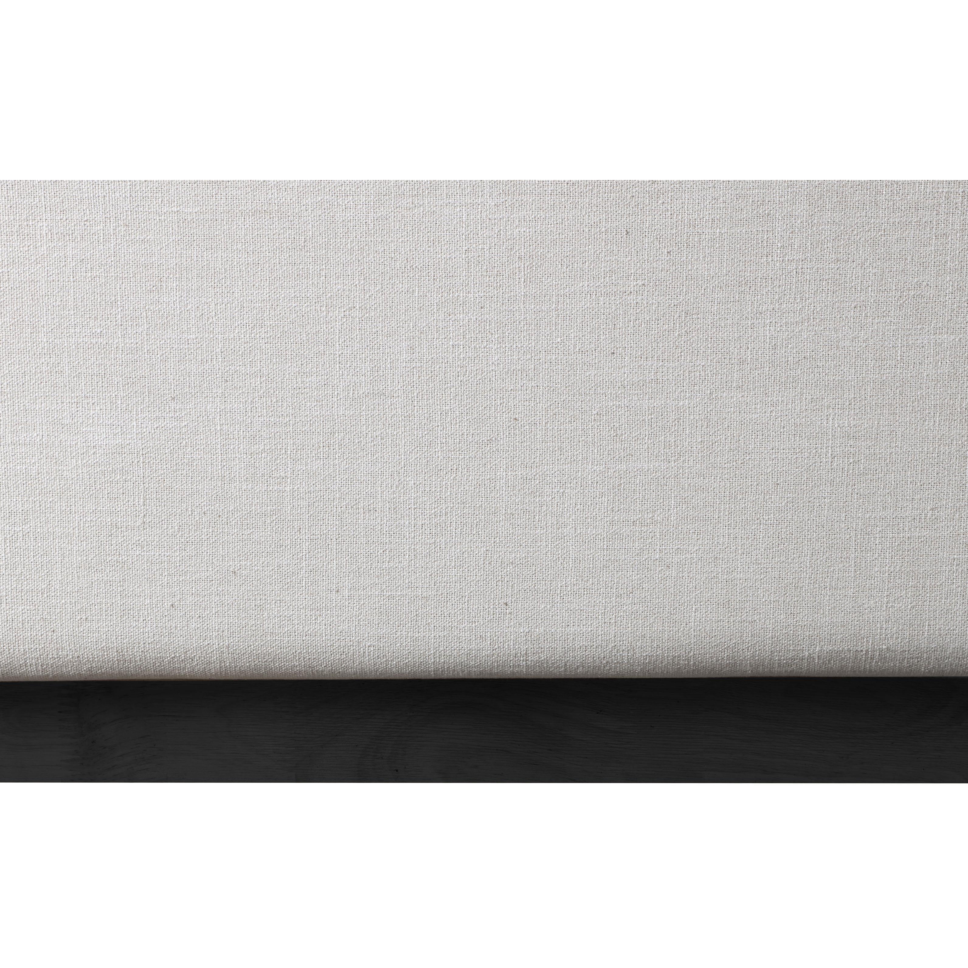 Meridian Logan Beige Linen Textured Fabric Queen Bed
