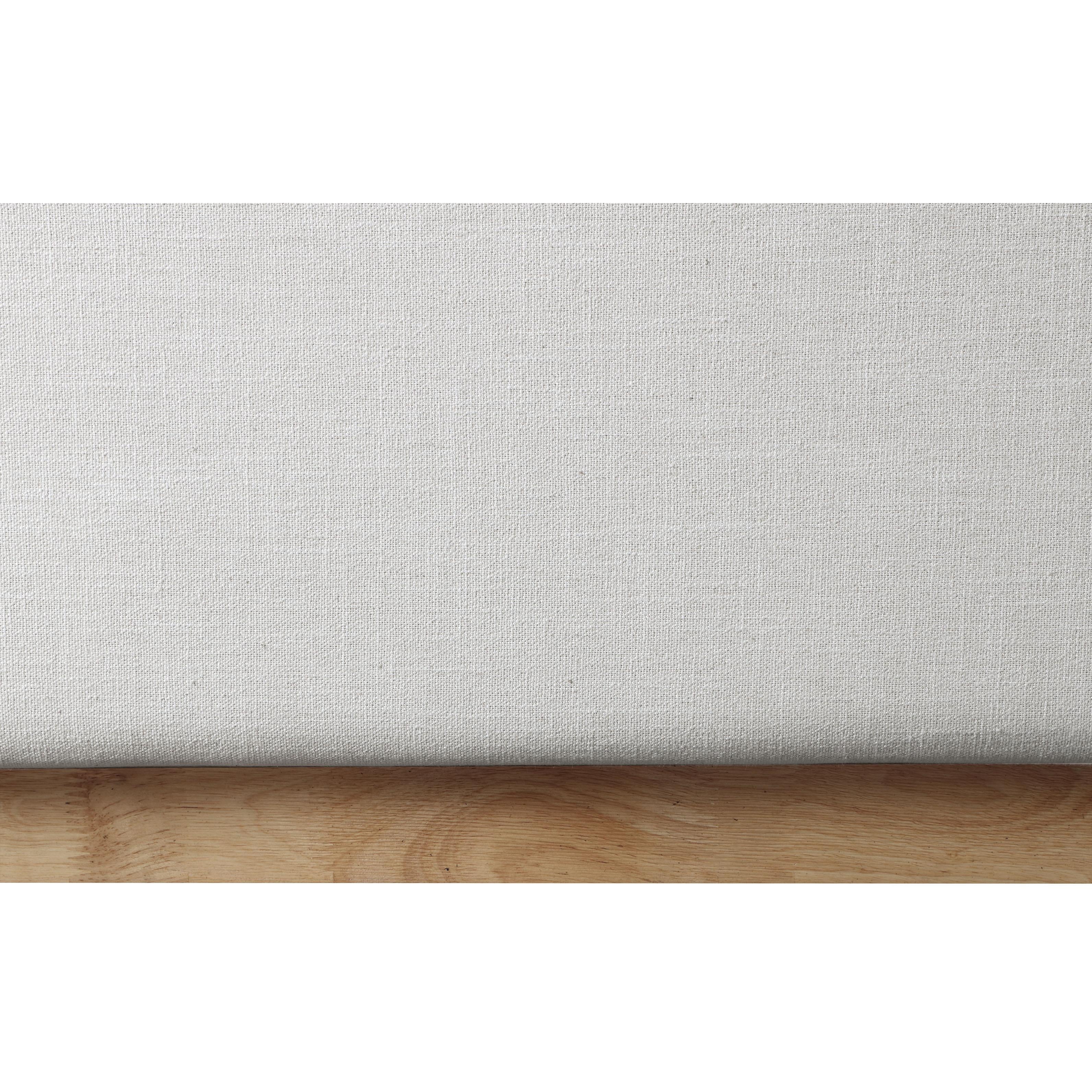 Meridian Logan Cream Linen Textured Fabric Queen Bed