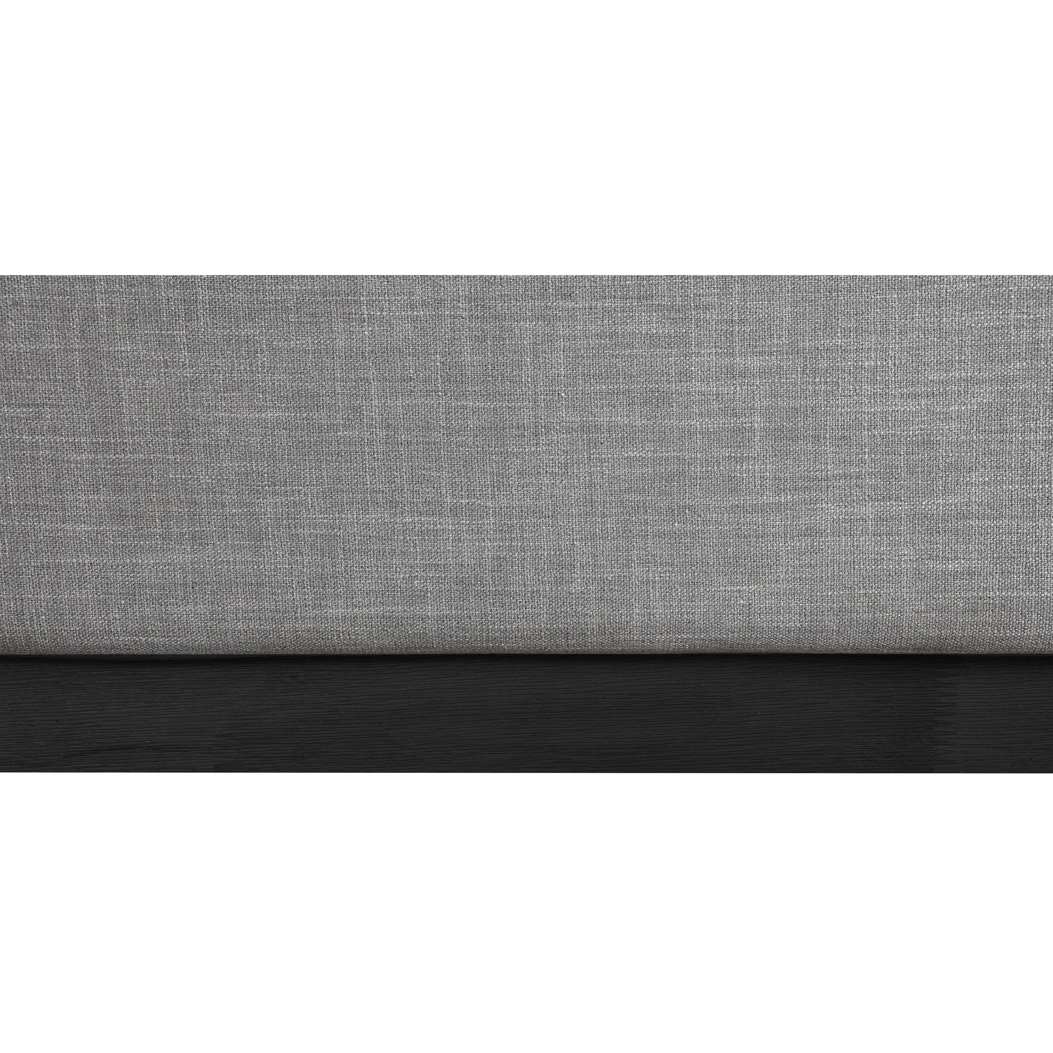 Meridian Logan Grey Linen Textured Fabric King Bed