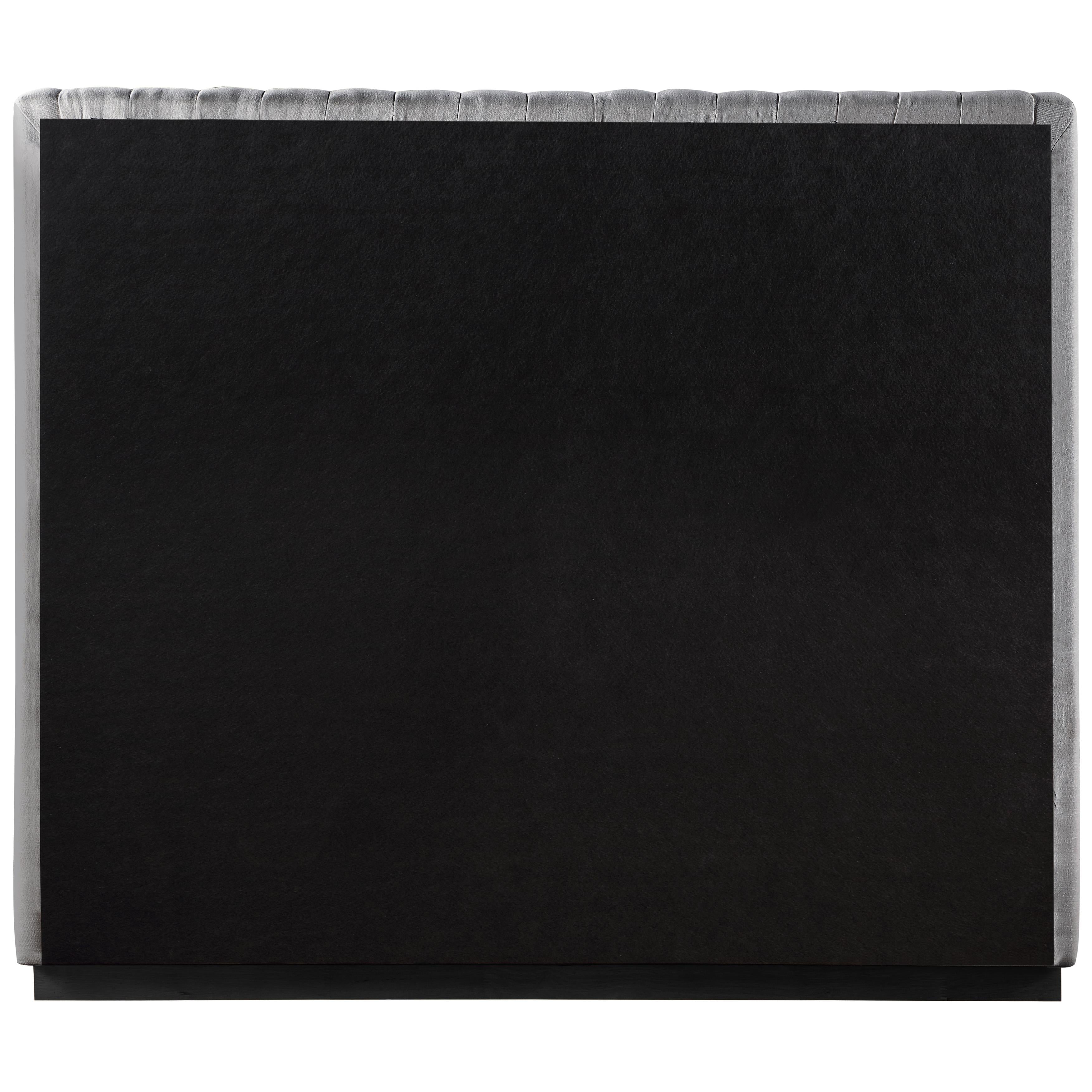 Meridian Logan Grey Linen Textured Fabric Queen Bed