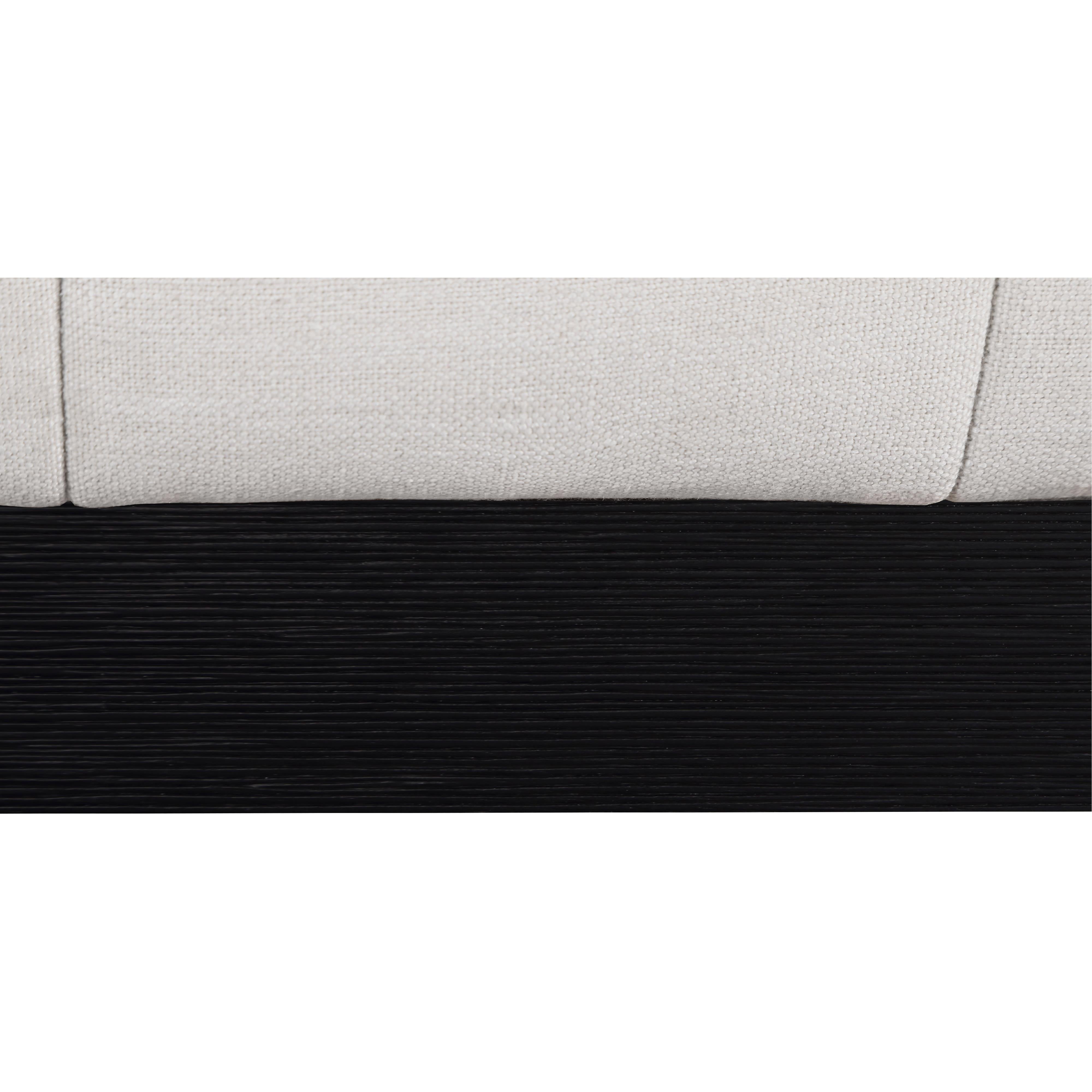 Meridian Lucia Beige Linen Textured Fabric King Bed