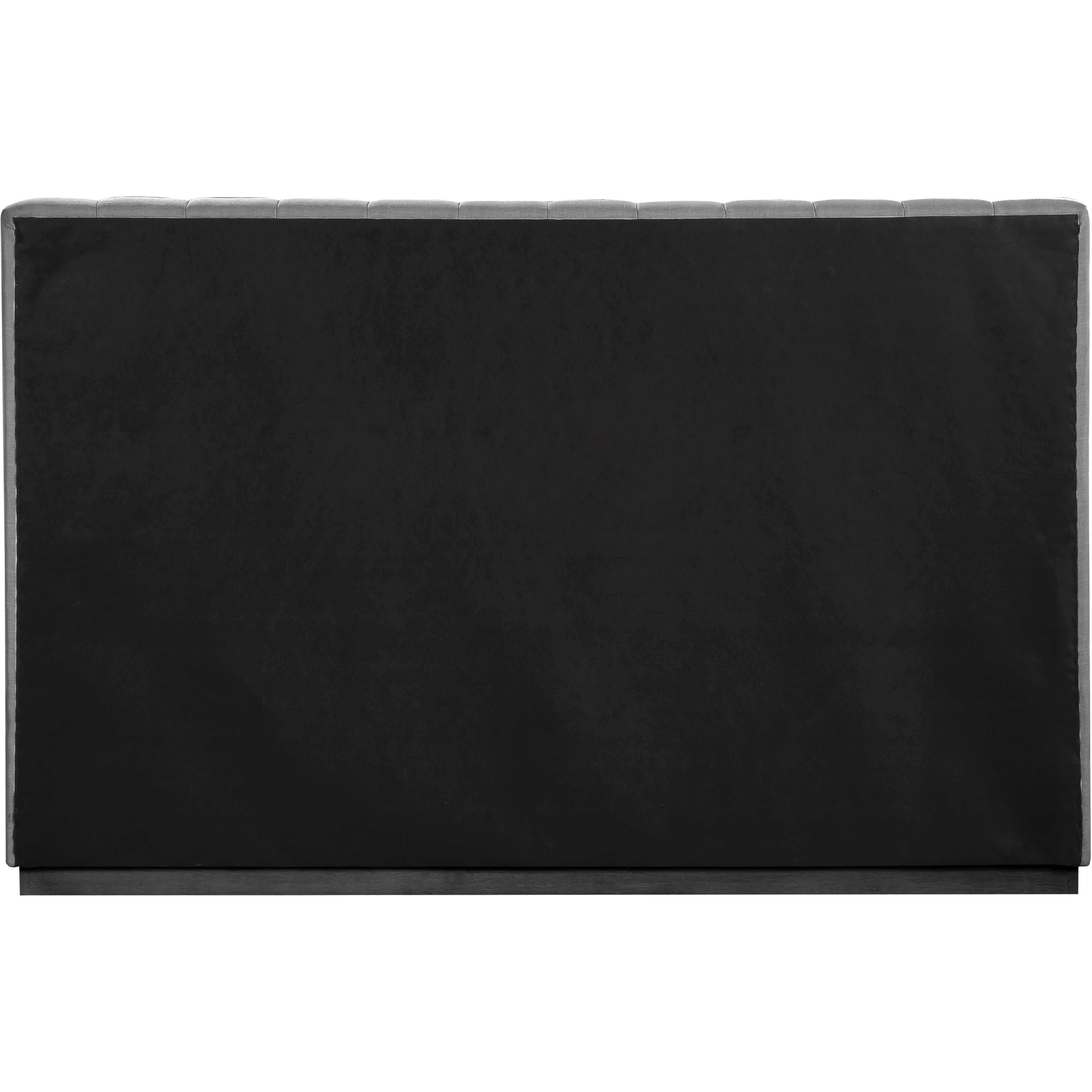 Meridian Lucia Grey Linen Textured Fabric King Bed