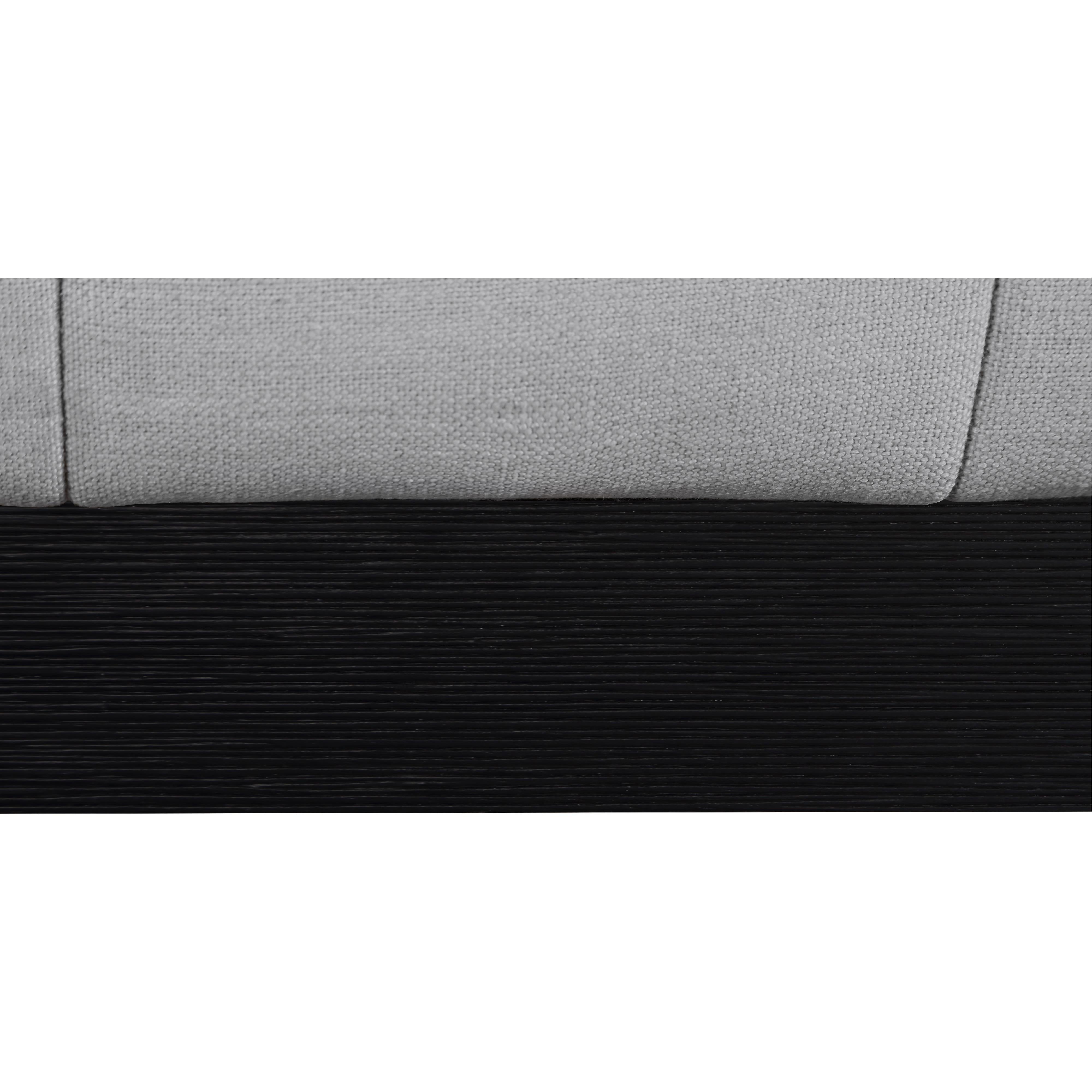Meridian Lucia Grey Linen Textured Fabric King Bed
