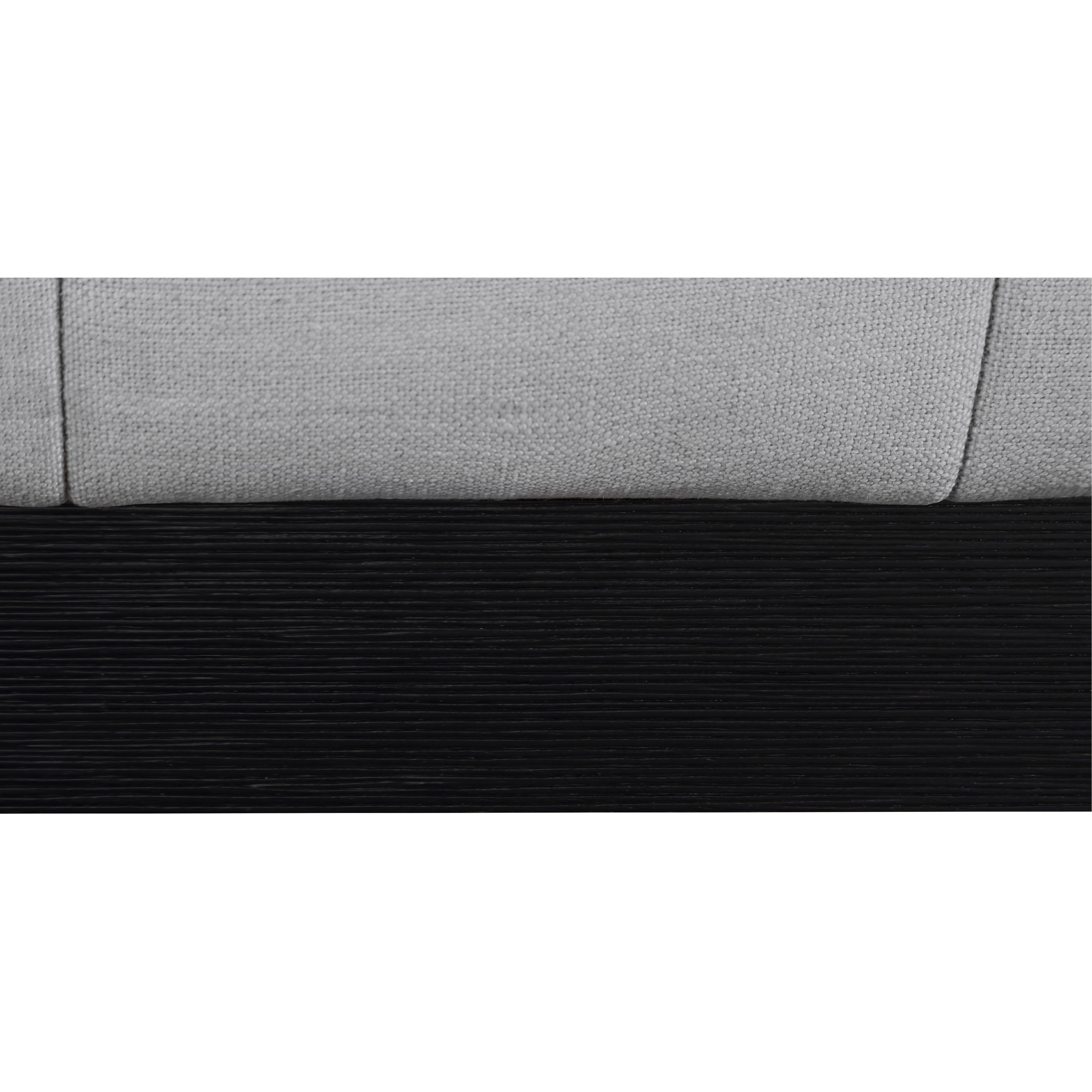 Meridian Lucia Grey Linen Textured Fabric Queen Bed