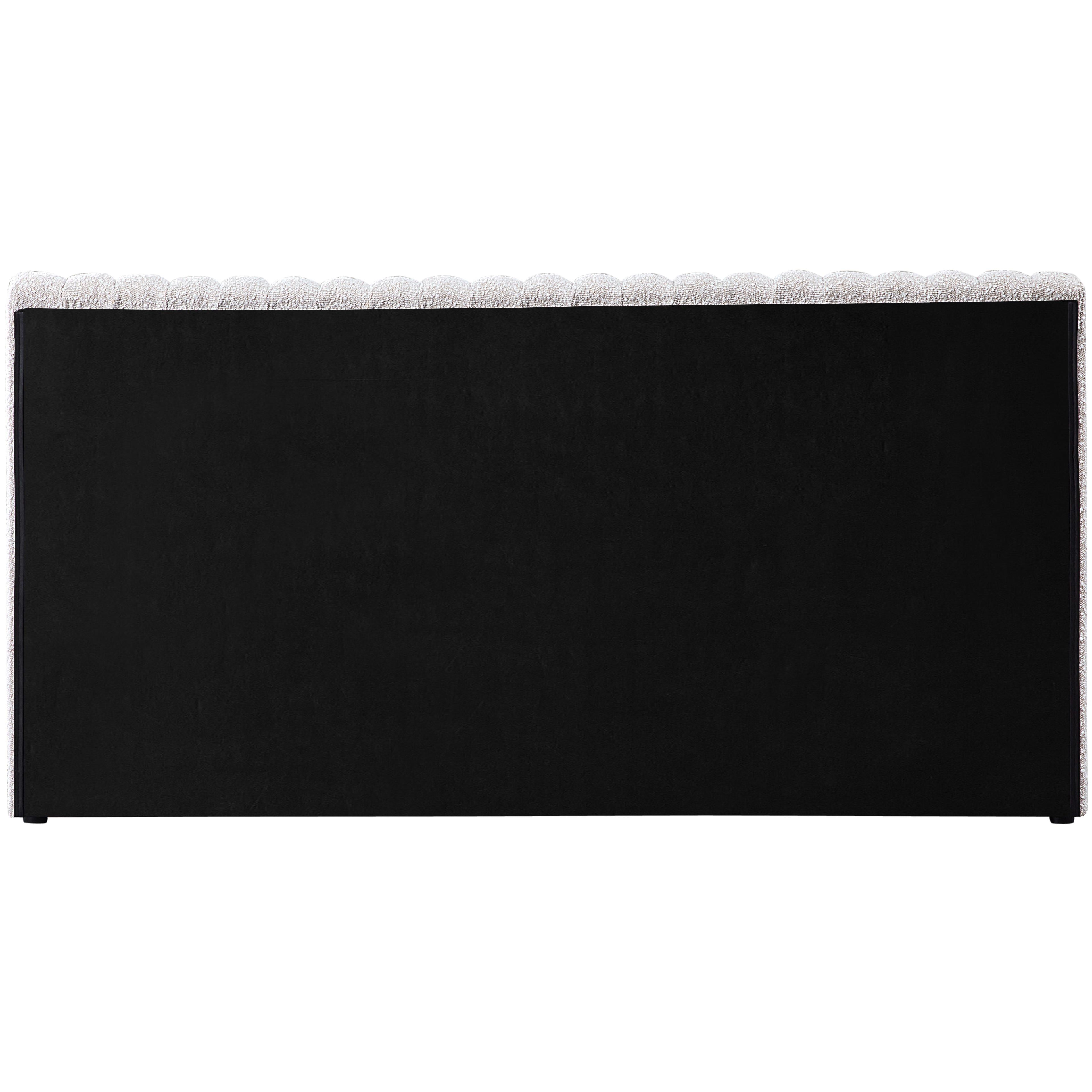 Meridian Nash Cream Boucle Fabric Full Bed