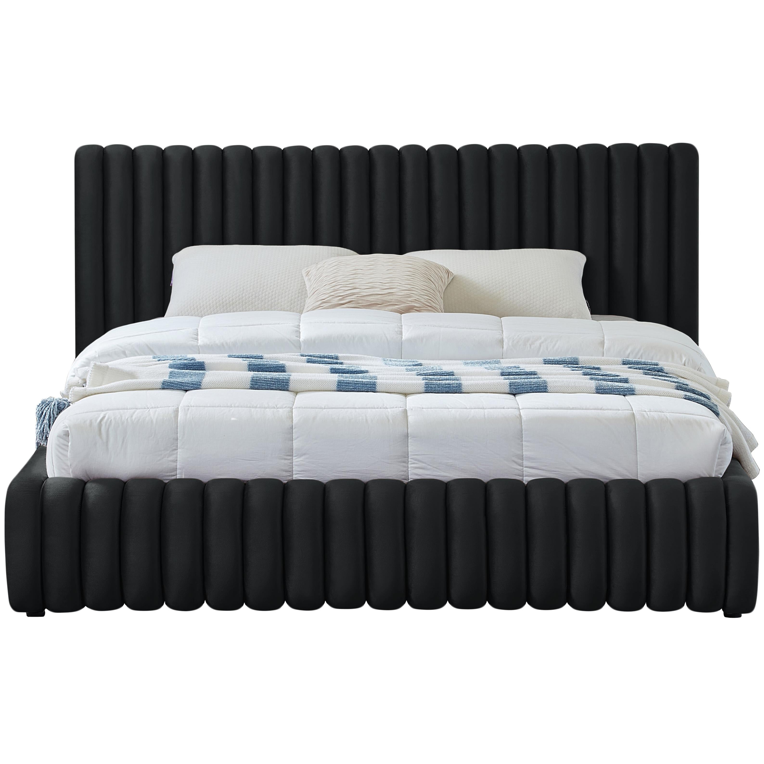 Meridian Nico Black Velvet King Bed