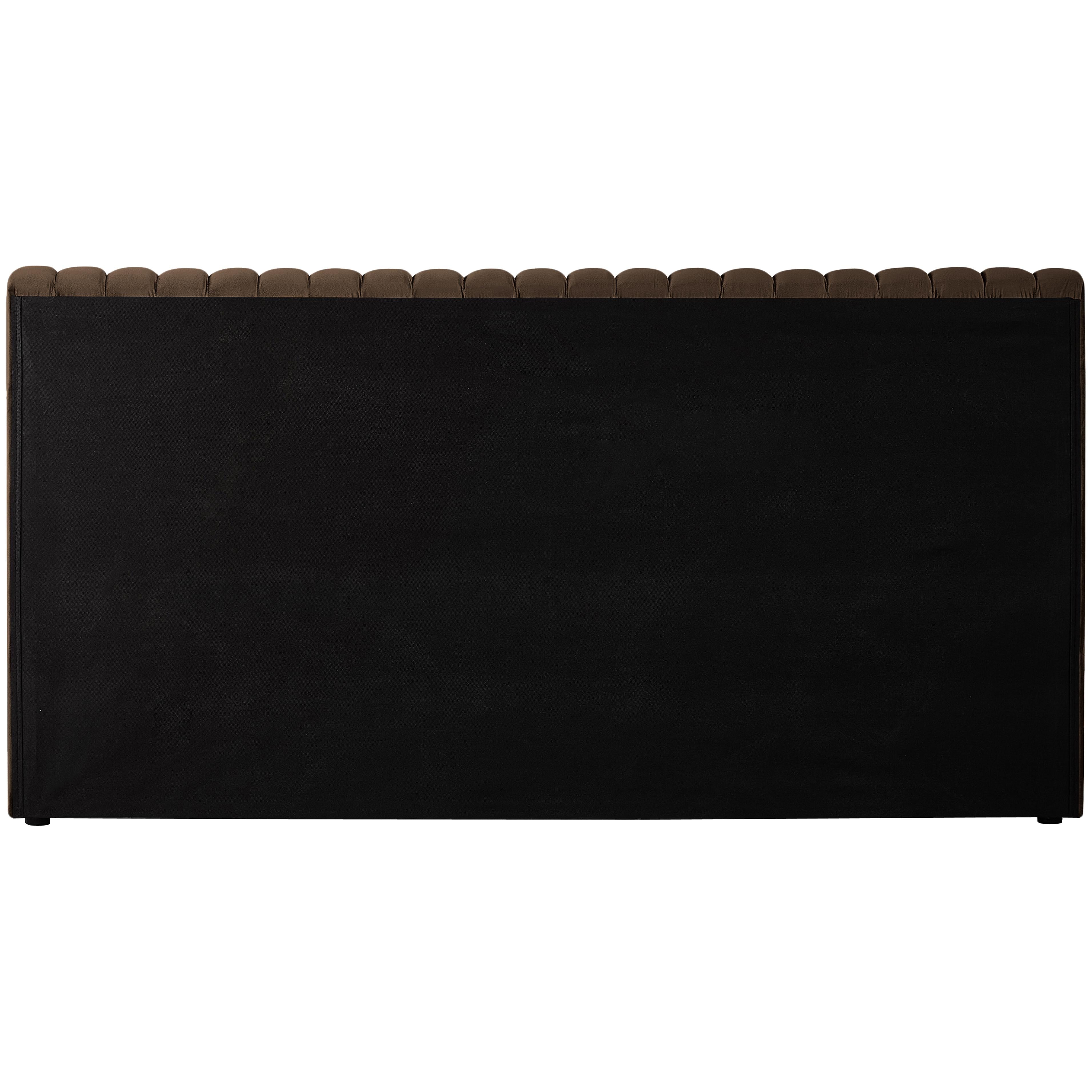 Meridian Nico Brown Velvet Full Bed
