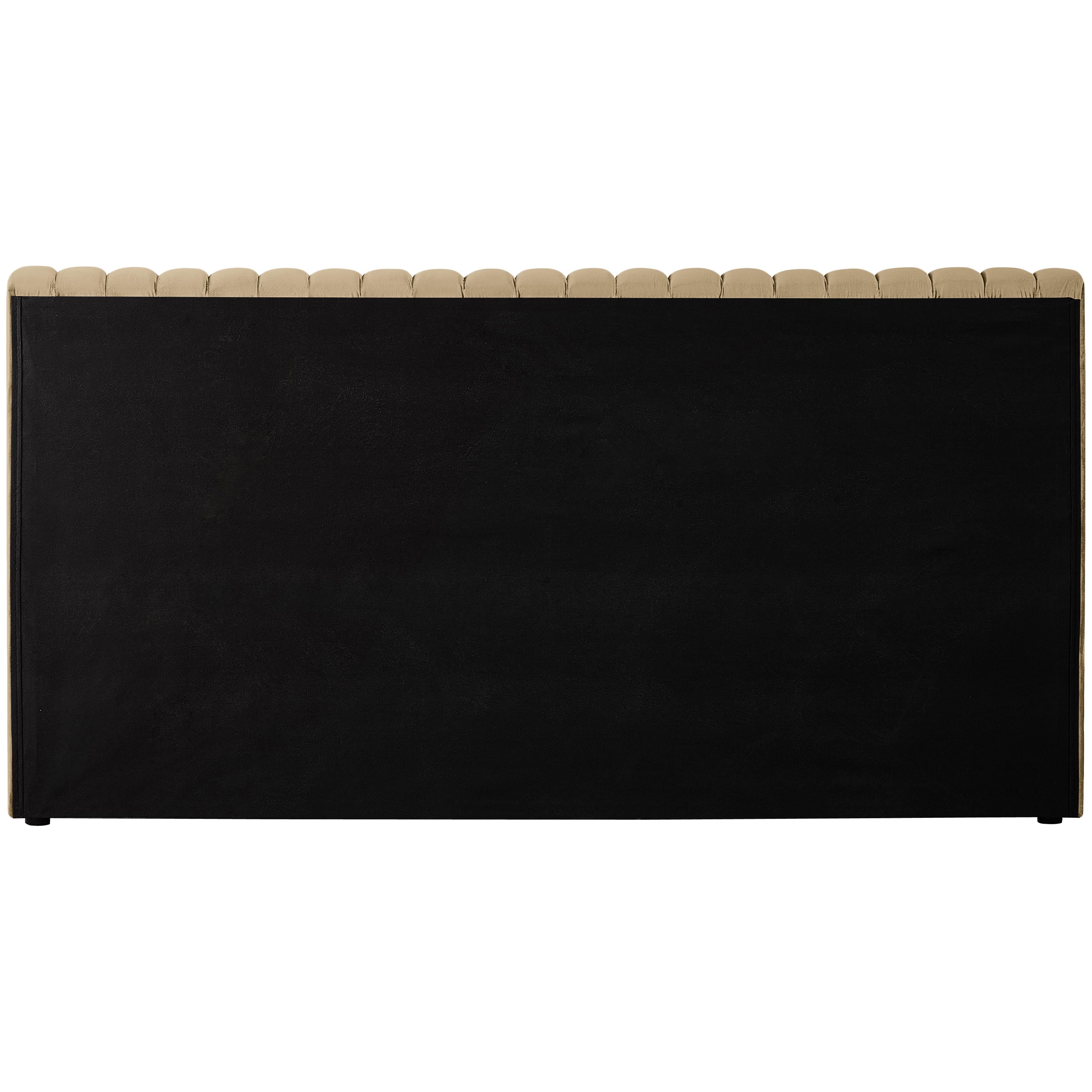 Meridian Nico Camel Velvet King Bed